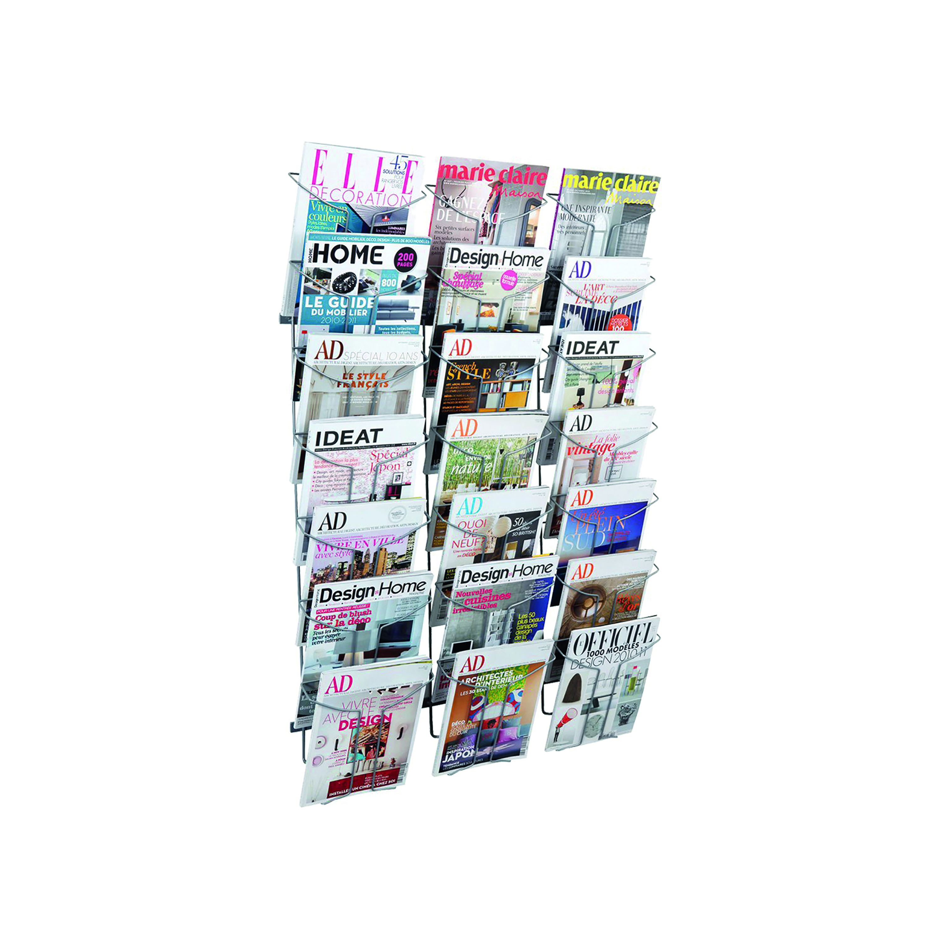 Alba+Wall+Mounted+7Tier+21-Pocket+Literature+Holder+A4+Chrome+DDFIL21M