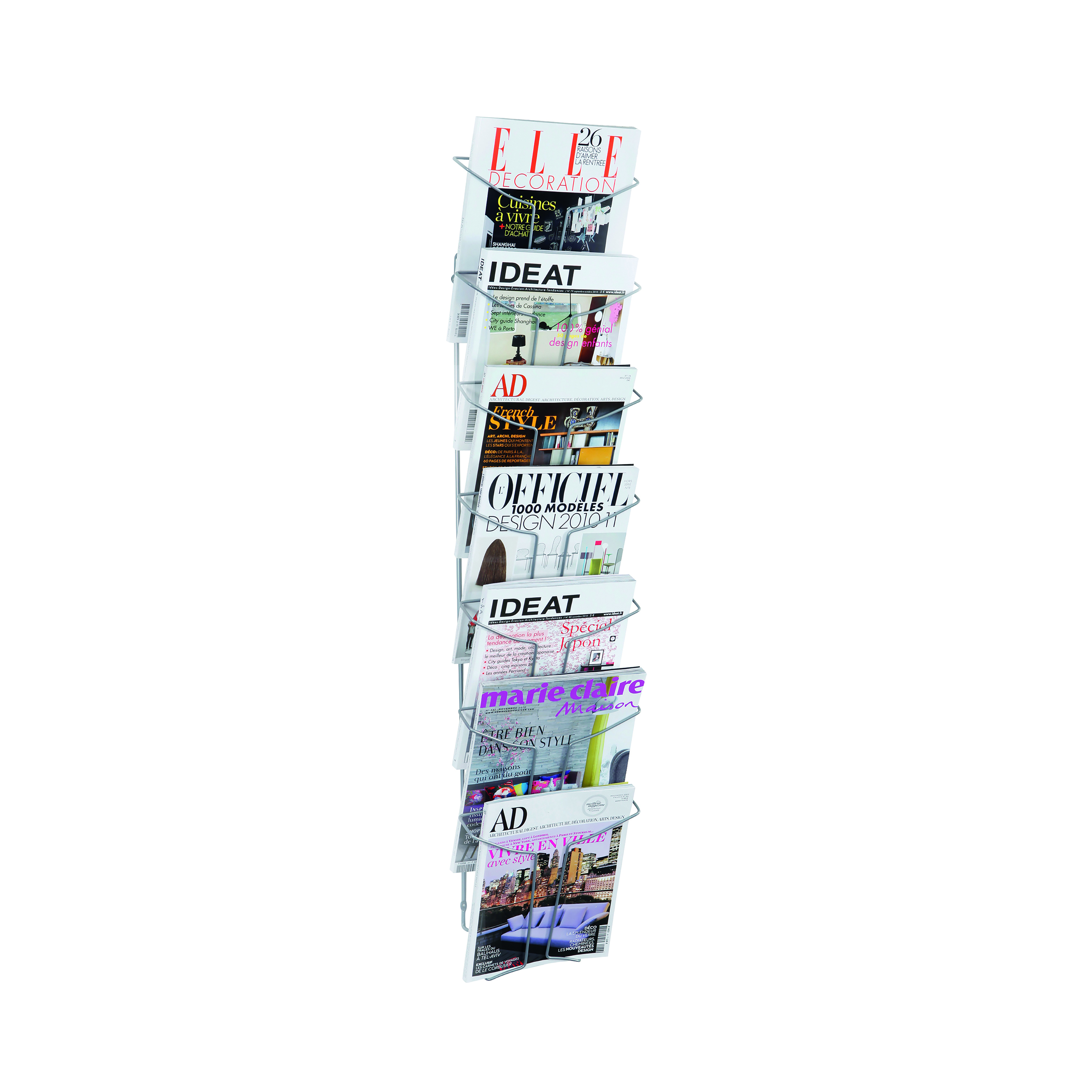 Alba+Wall+Mounted+7+Pocket+Literature+Holder+A4+Chrome+DD7M