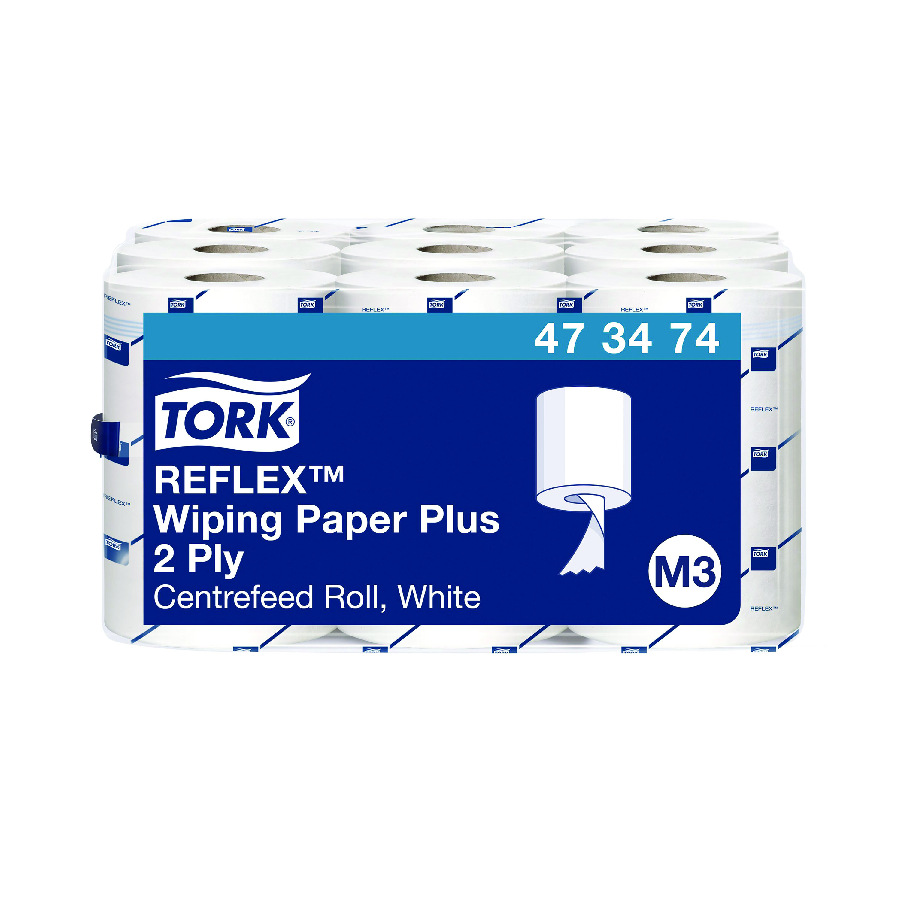 Tork+Reflex+Multipurpose+Wiping+Paper+Plus+2-Ply+200+Sheets+%28Pack+of+9%29+473474