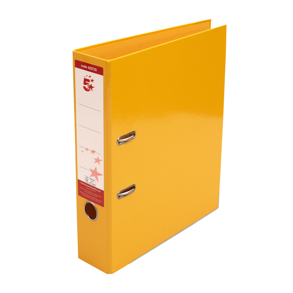 5+Star+Office+Lever+Arch+File+A4+Yellow+%28Pack+of+10%29