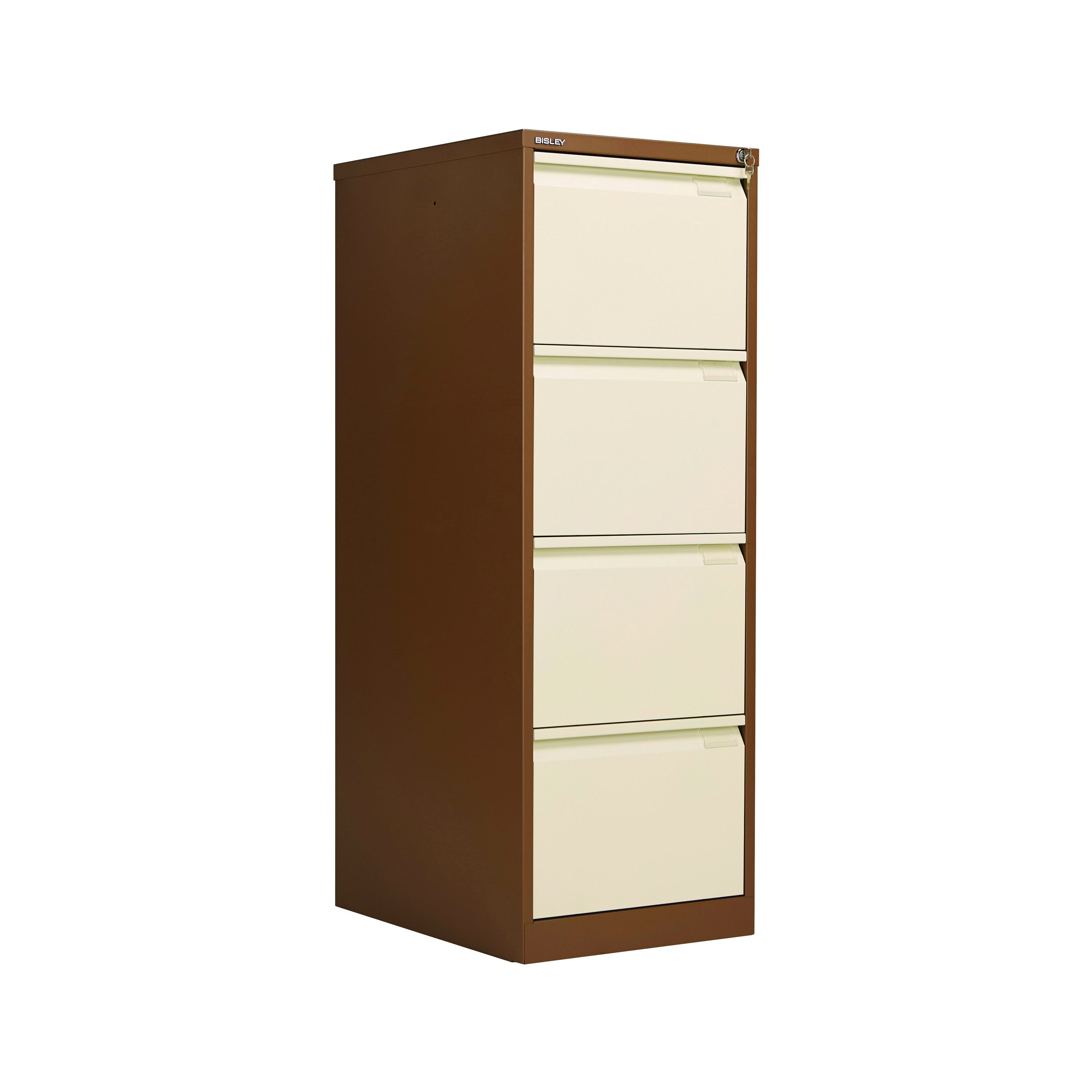 Bisley+4+Drawer+Filing+Cabinet+Lockable+470x622x1321mm+Coffee%2FCream+BS4EC%2FC