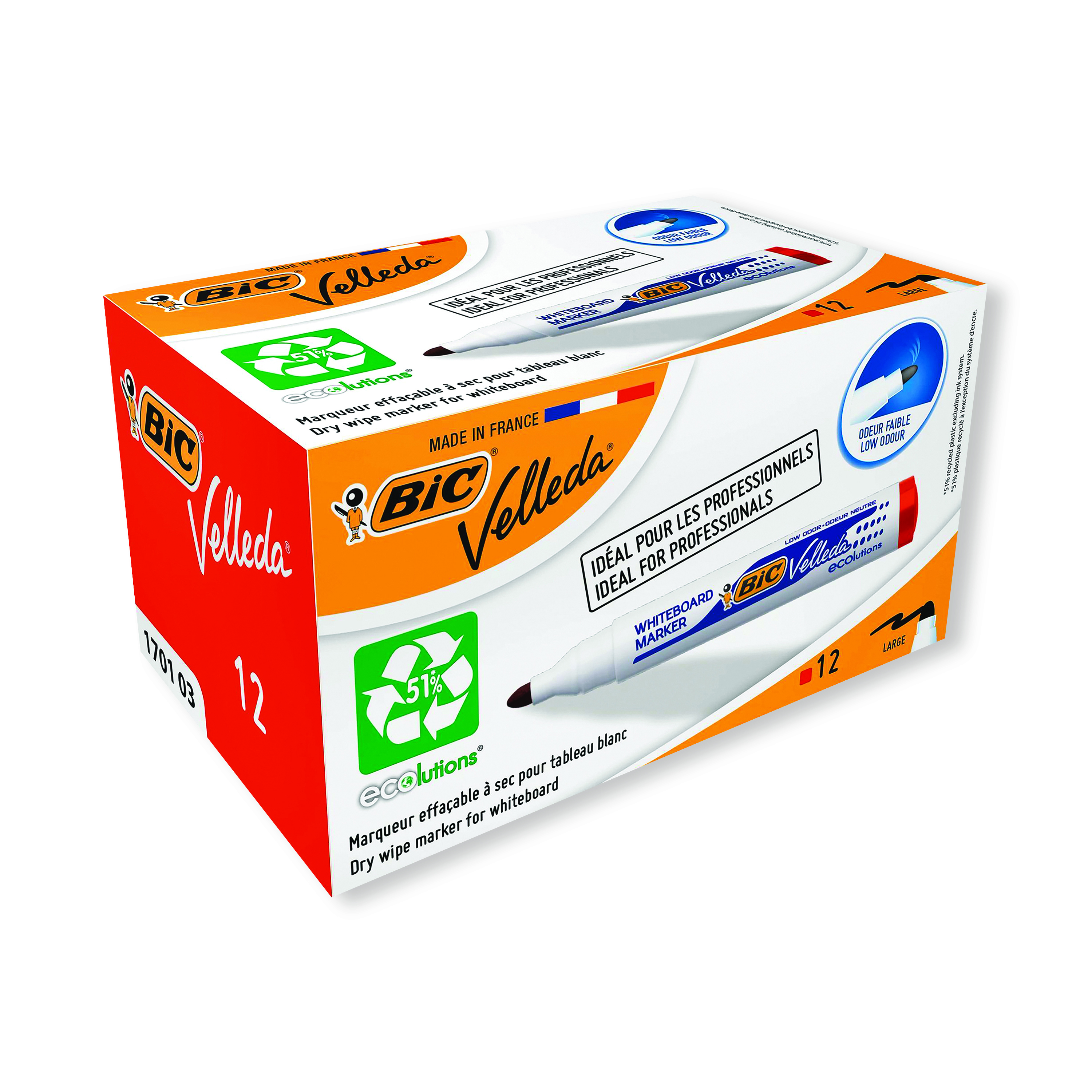 Bic+Velleda+1701+Drywipe+Marker+Bullet+Tip+Red+%28Pack+of+12%29+1199170103