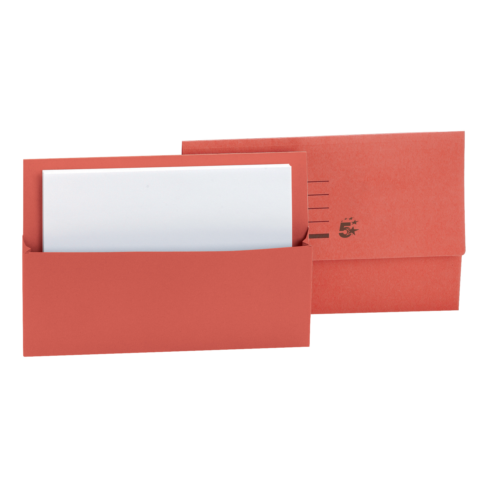 5+Star+Office+Document+Wallet+Half+Flap+250gsm+Recycled+Capacity+32mm+Foolscap+Red+%28Pack+of+50%29