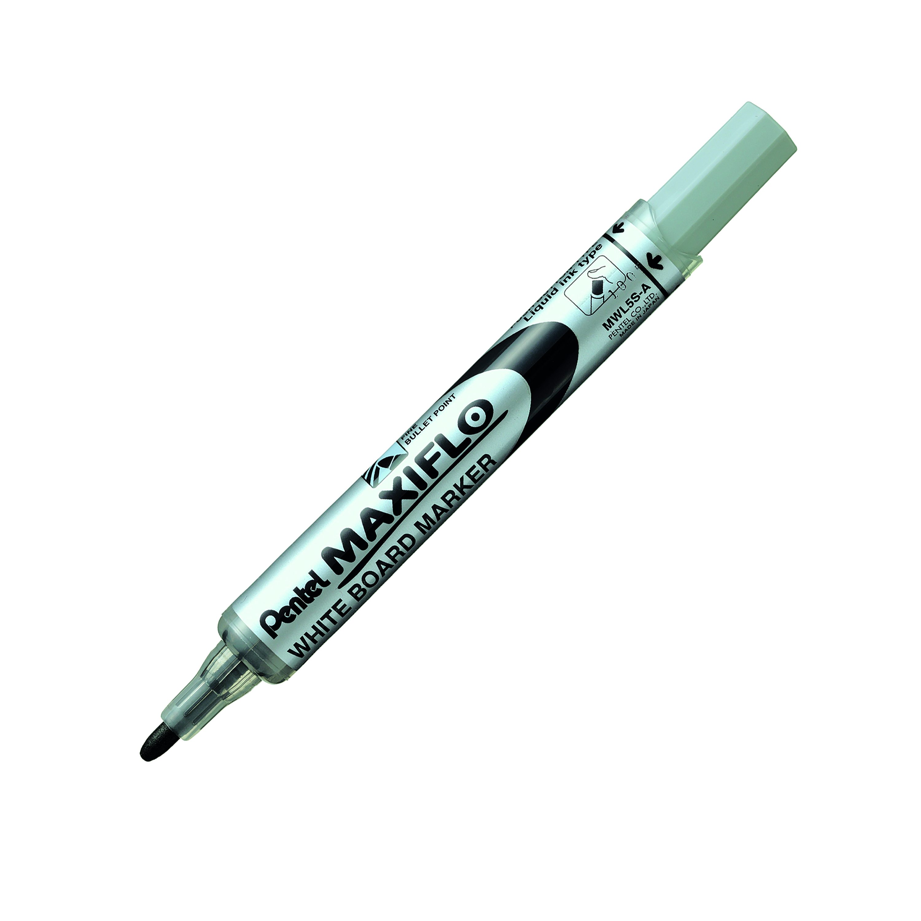 Pentel+Maxiflo+Liquid+Ink+Marker+Pen+Fine+Bullet+Tip+%28Pack+of+12%29+Black+MWL5S-A