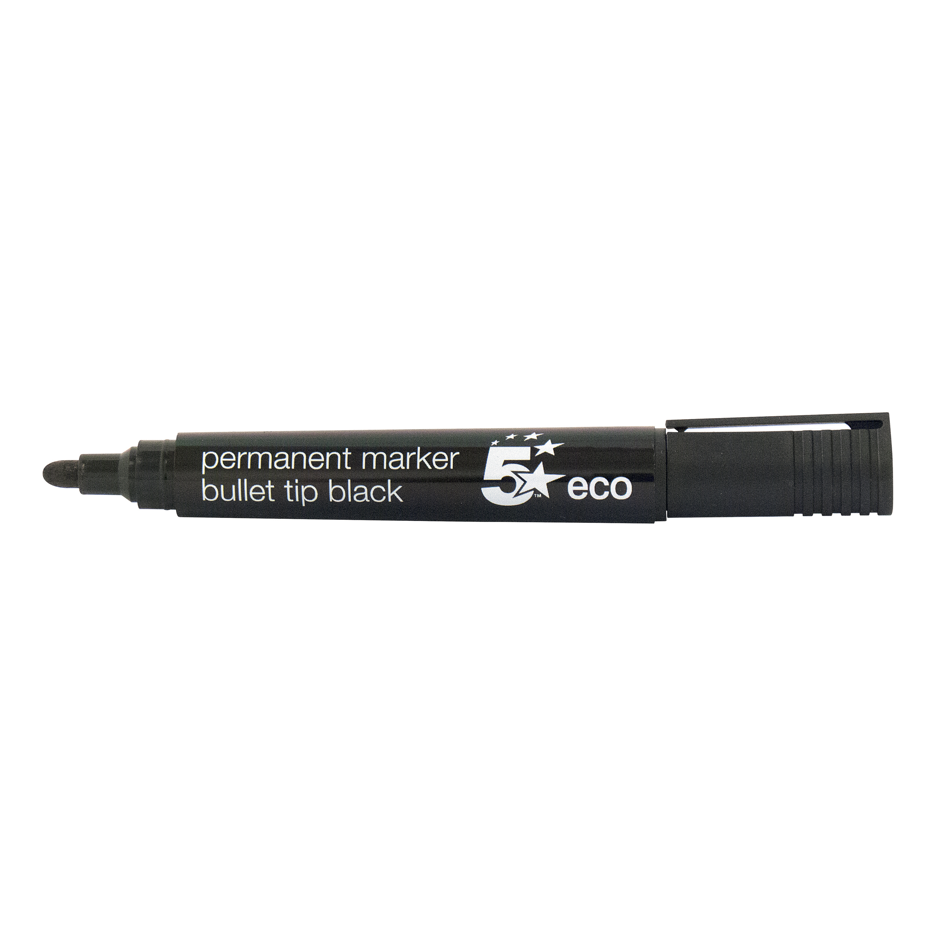 5+Star+Permanent+Marker+Bullet+Tip+2-5mm+Line+Black+%28Pack+of+10%29