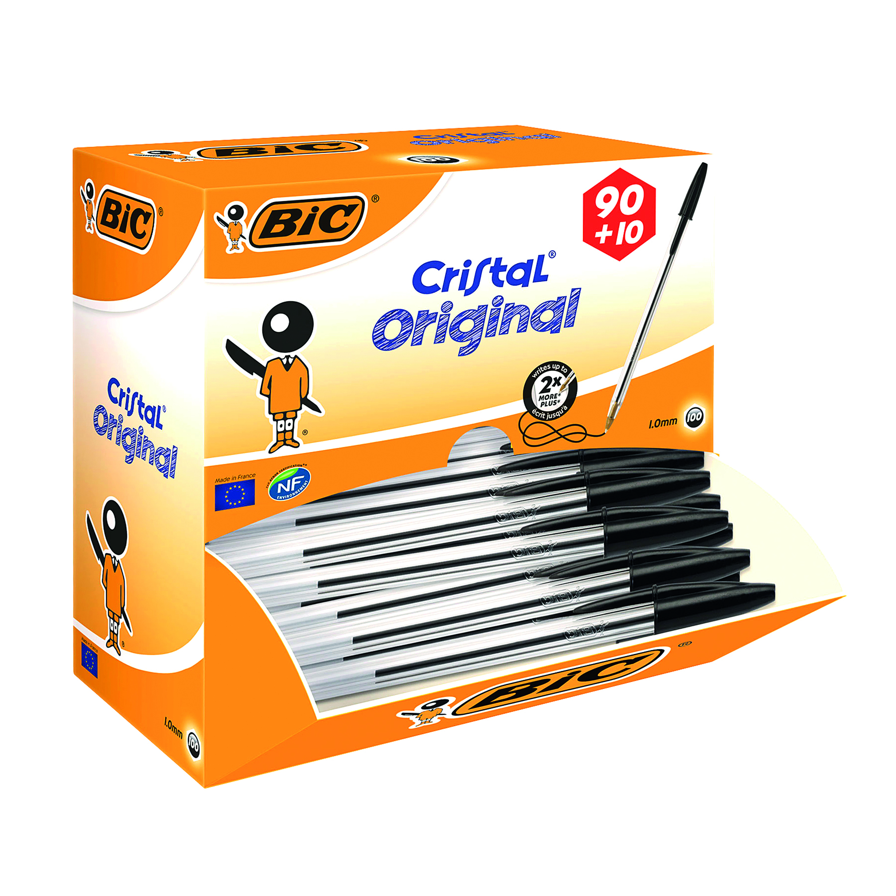 Bic+Cristal+Ballpoint+Pen+Medium+Black+Pack+of+100+896040