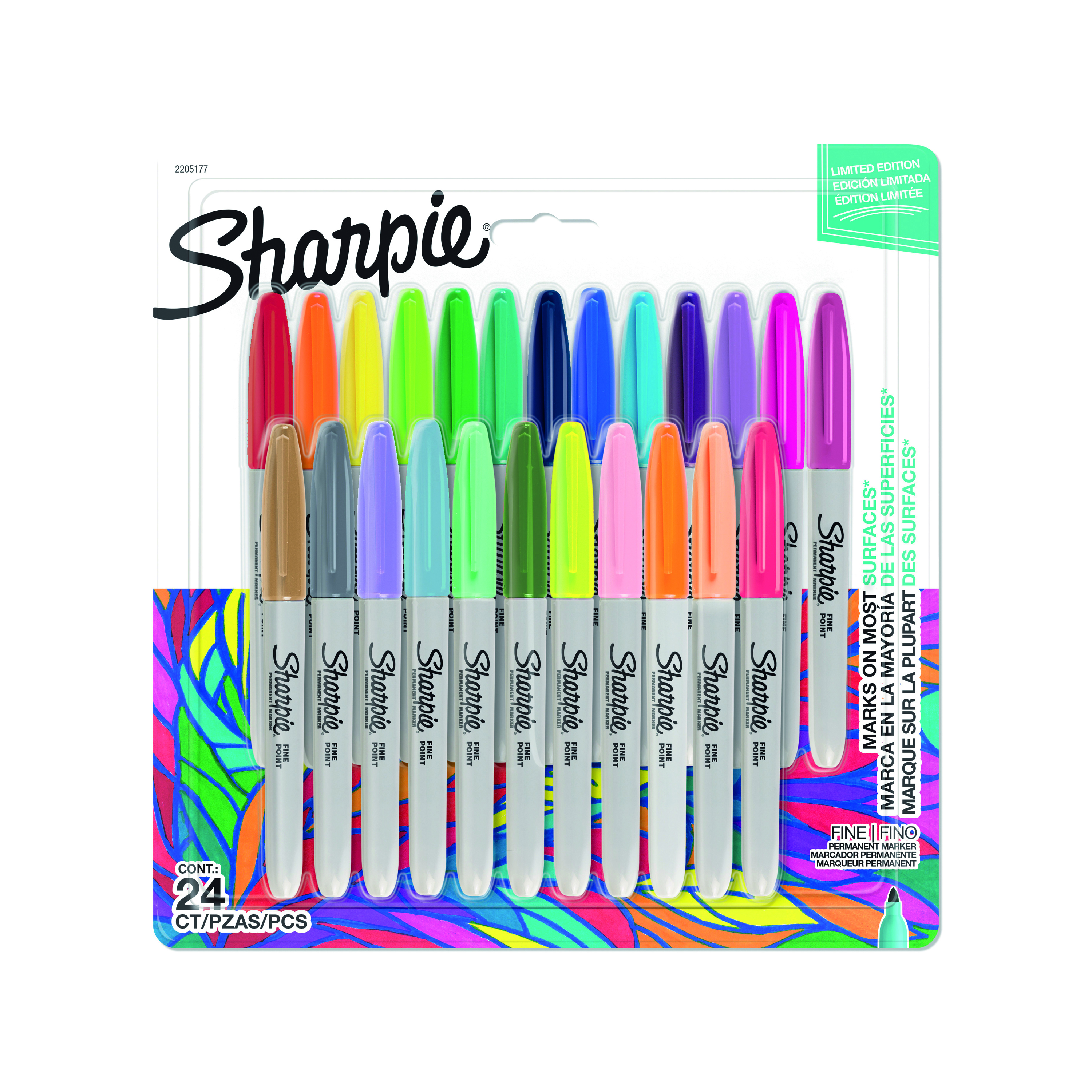 Sharpie+Permanent+Markers+Fine+Colouring+Pens+Assorted+%28Pack+of+24%29+2205177