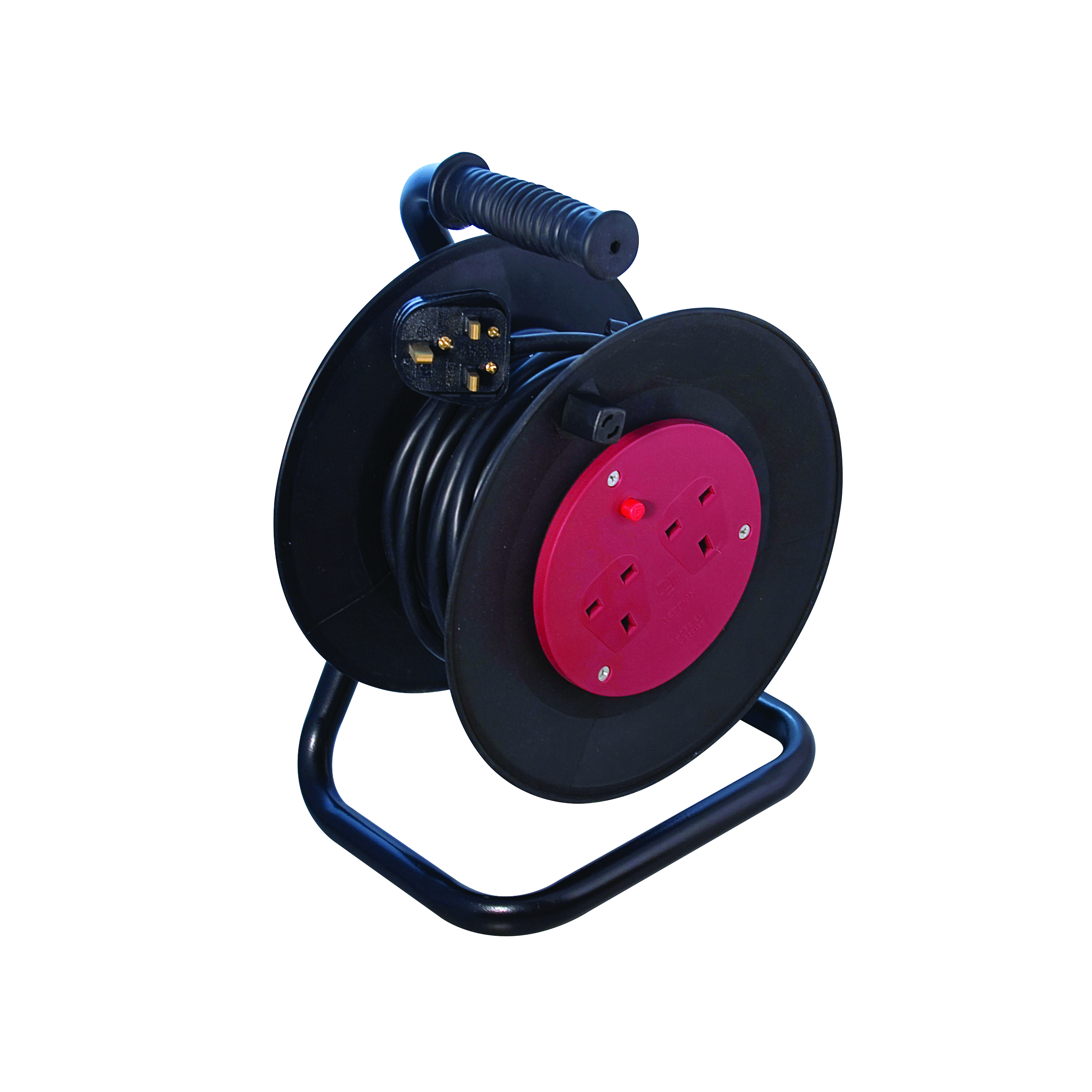 CED Heavy Duty 2-Way 10 Amp Extension Reel 25m Black WCR252