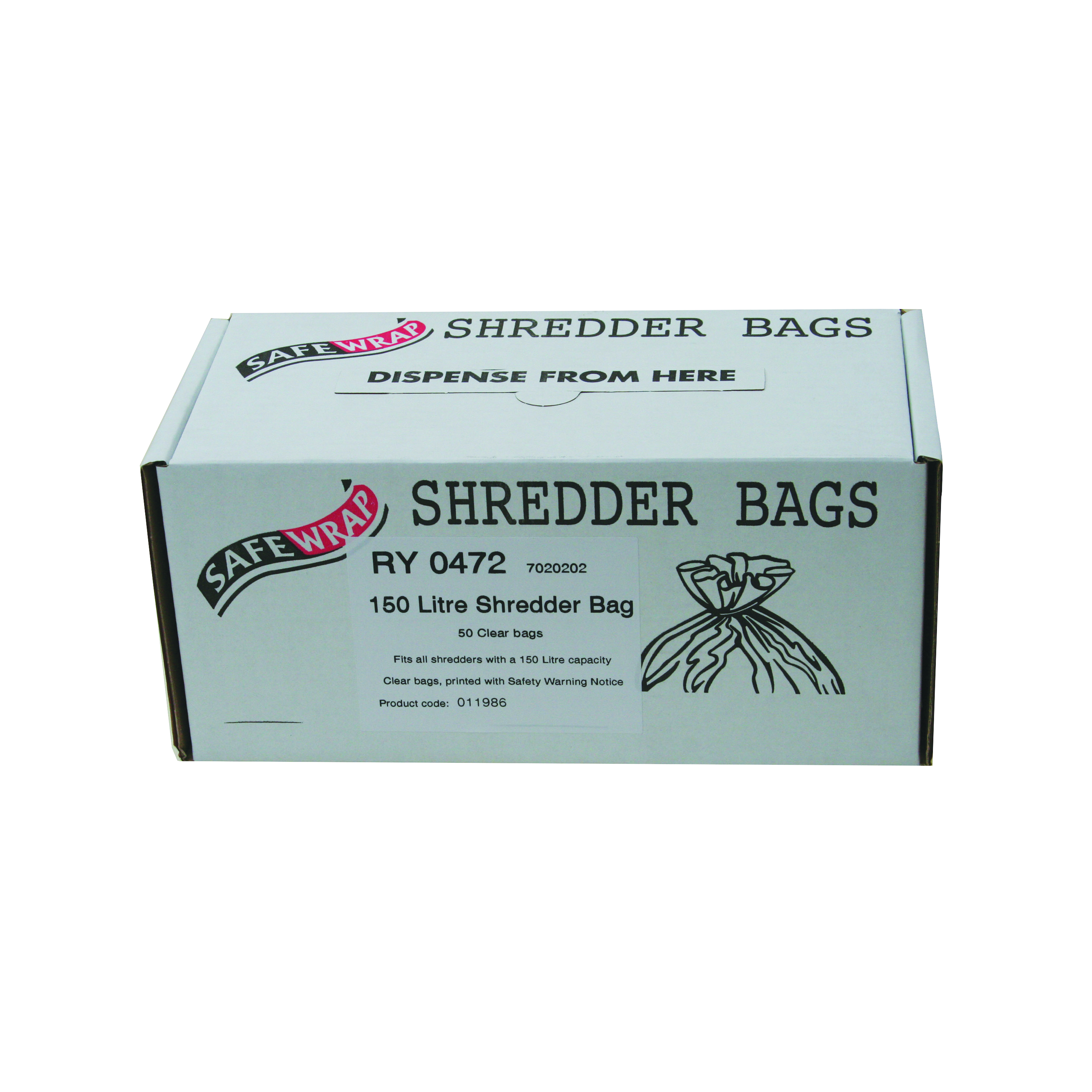 Safewrap+Shredder+Bag+150+Litre+Clear+%28Pack+of+50%29+RY0472