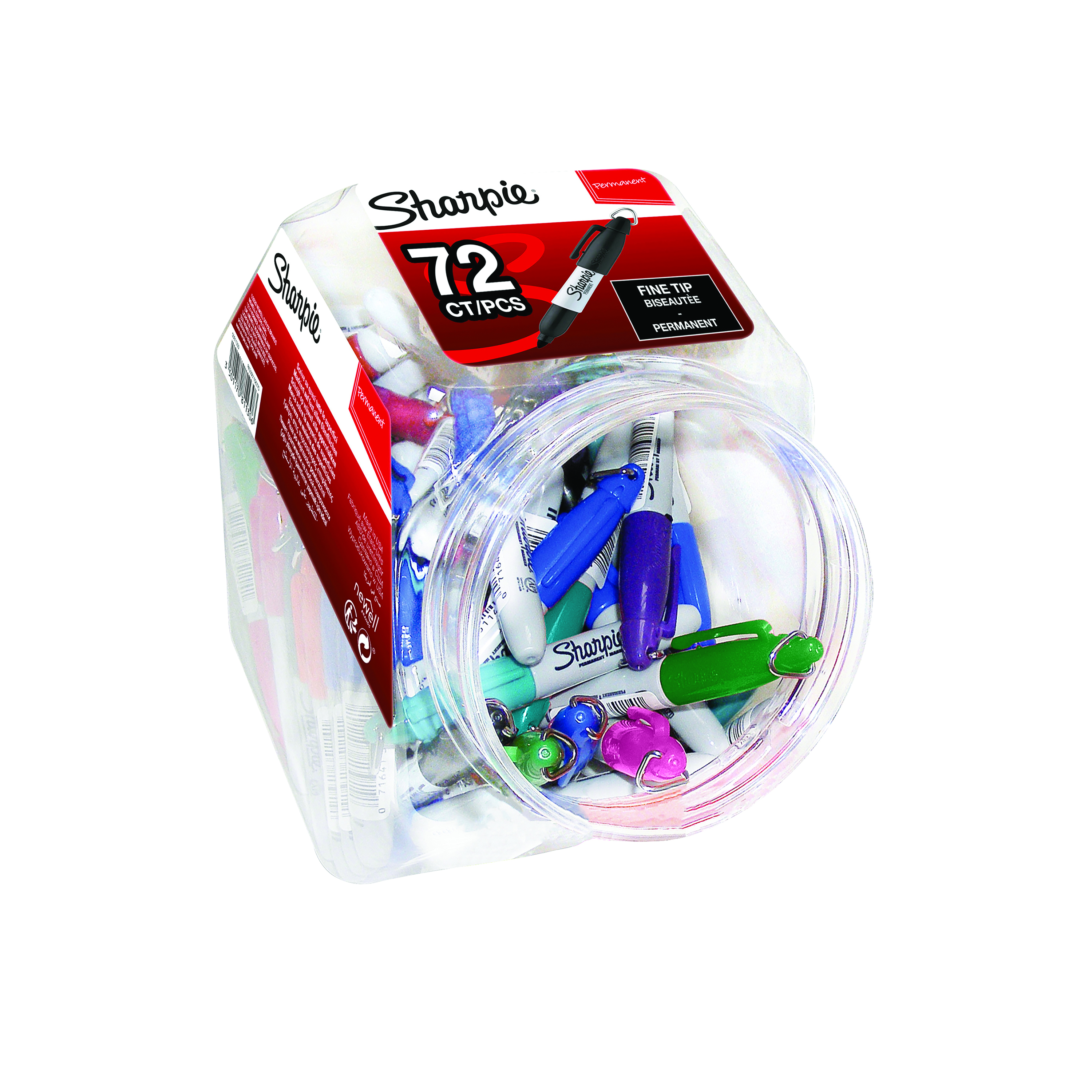 Sharpie+Mini+Permanent+Markers+with+Key+Ring+Pocket-Sized+Fine+Point+Assorted+%28Pack+of+72%29+S0811300