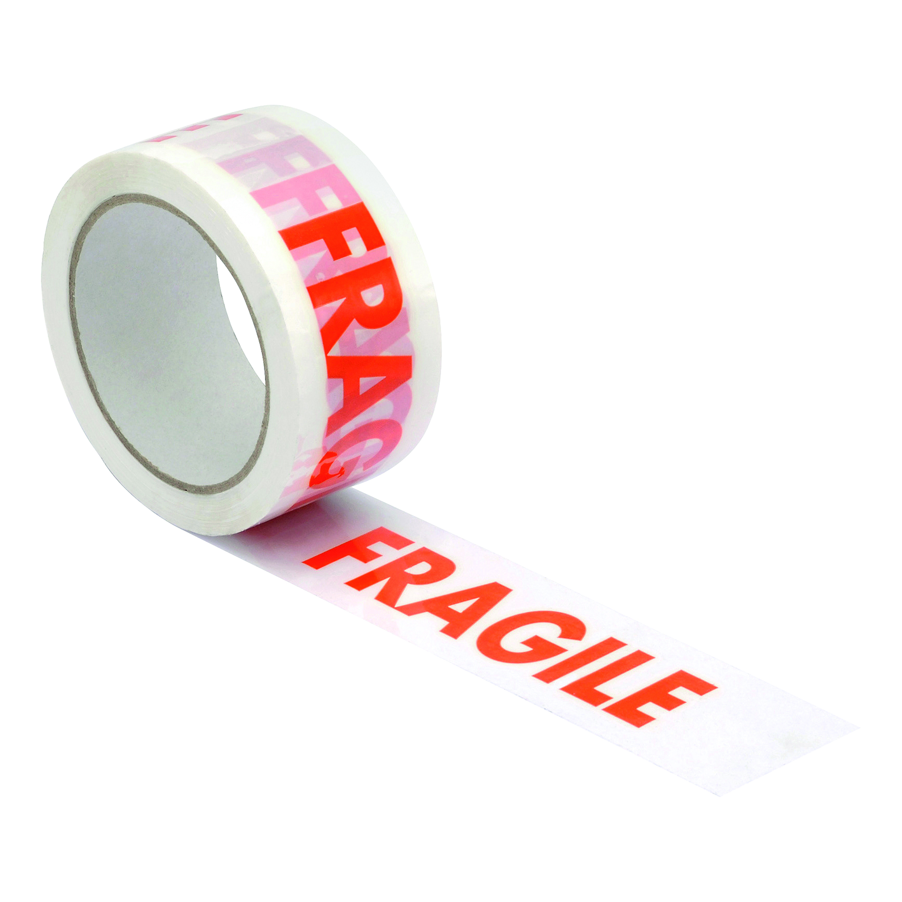 5+Star+Office+Printed+Tape+Fragile+Polypropylene+48mmx66m+Red+Text+on+White+%28Pack+of+6%29