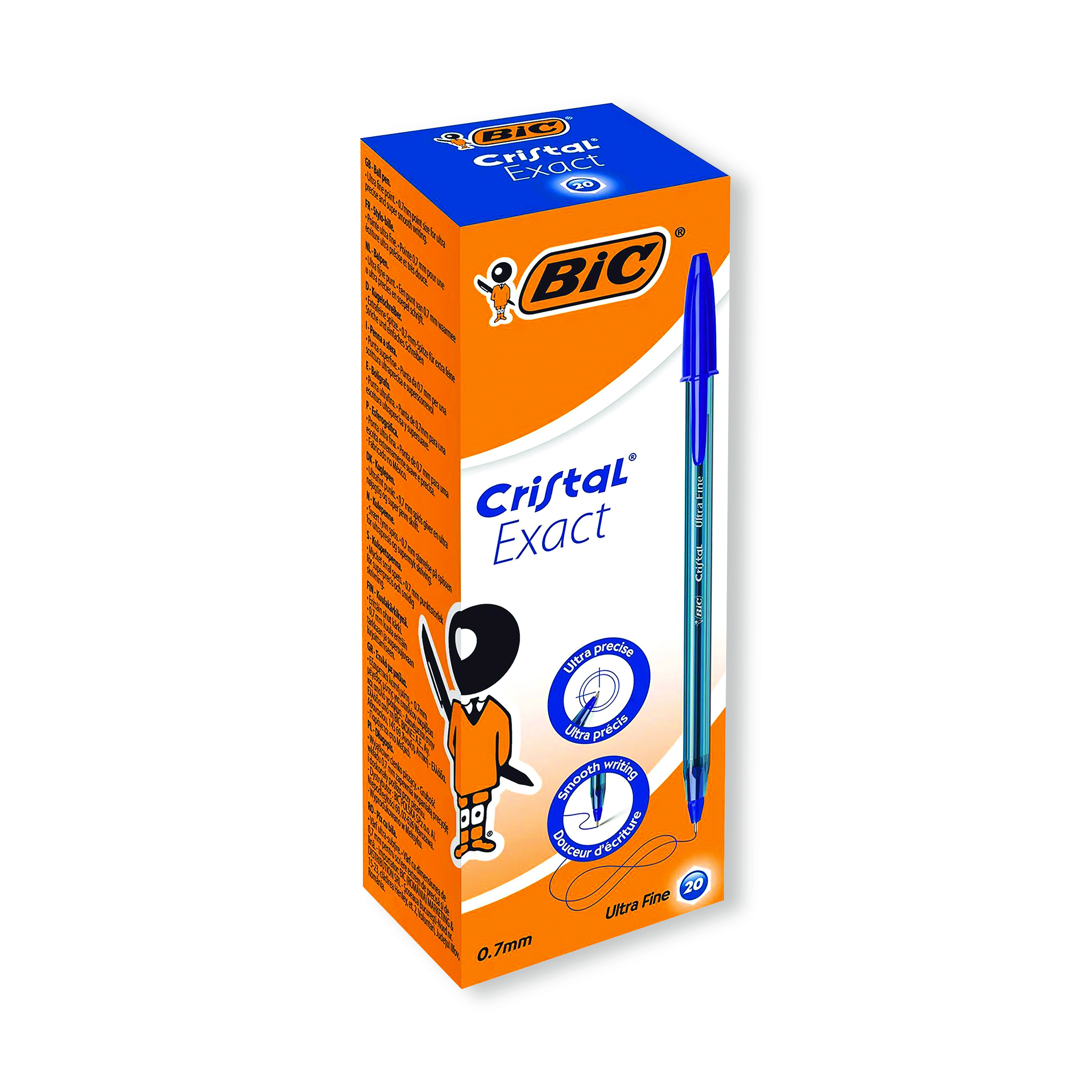 Bic+Cristal+Ballpoint+Pens+Ultra+Fine+0.7mm+Blue+%2820+Pack%29+992605