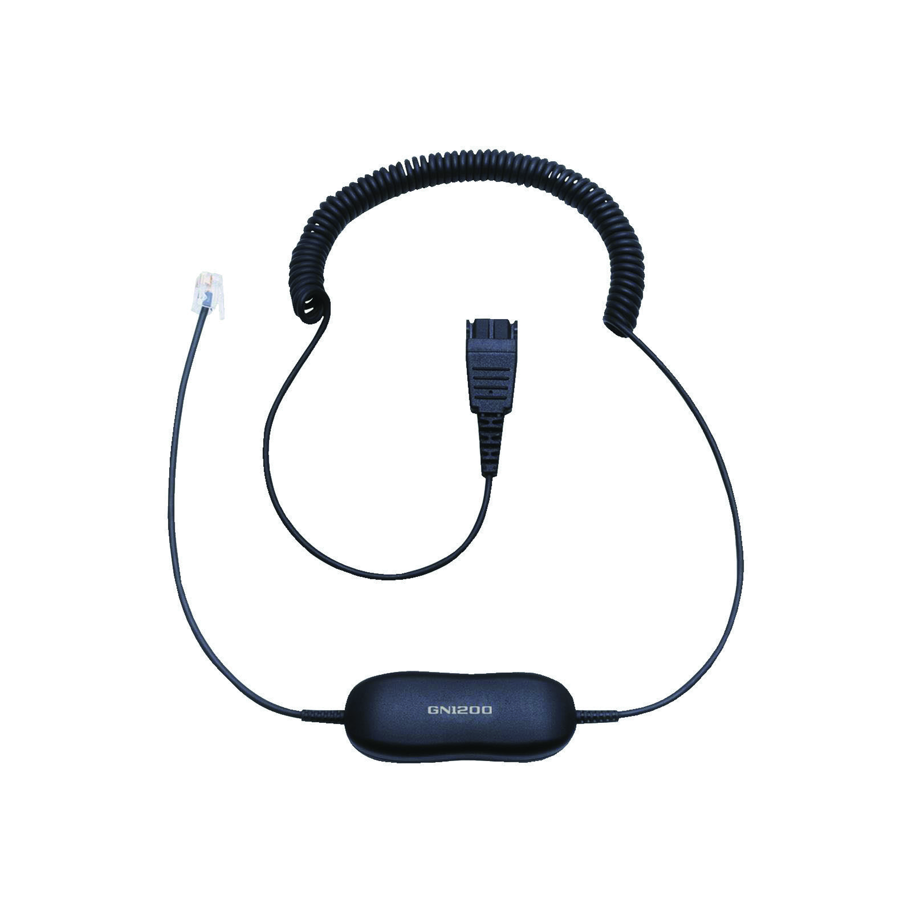 Jabra+Black+GN1200+CC+QD+to+RJ9+Universal+Headset+Coiled+Cord+88011-99