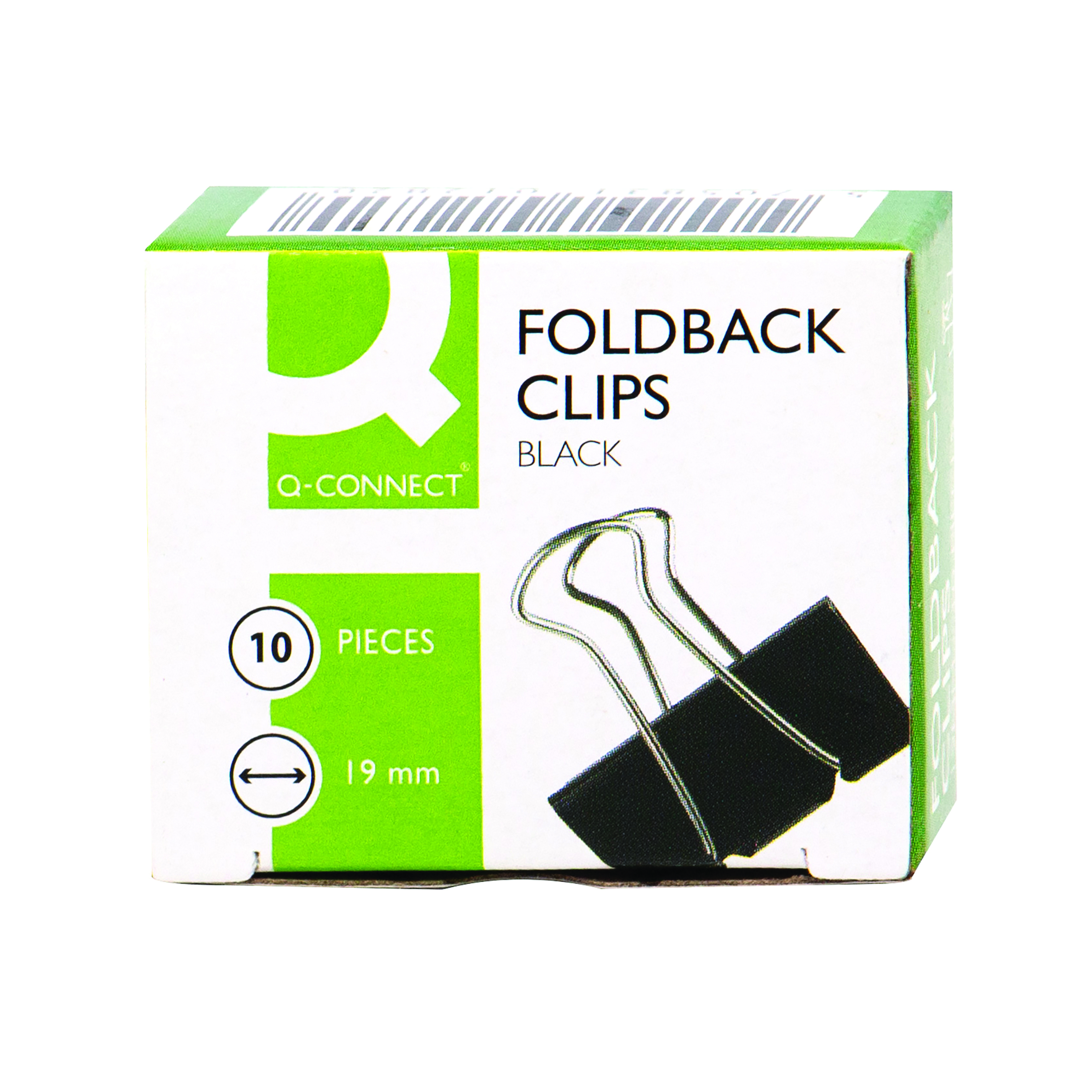 Q-Connect+Foldback+Clip+19mm+Black+%28Pack+of+10%29+KF01282