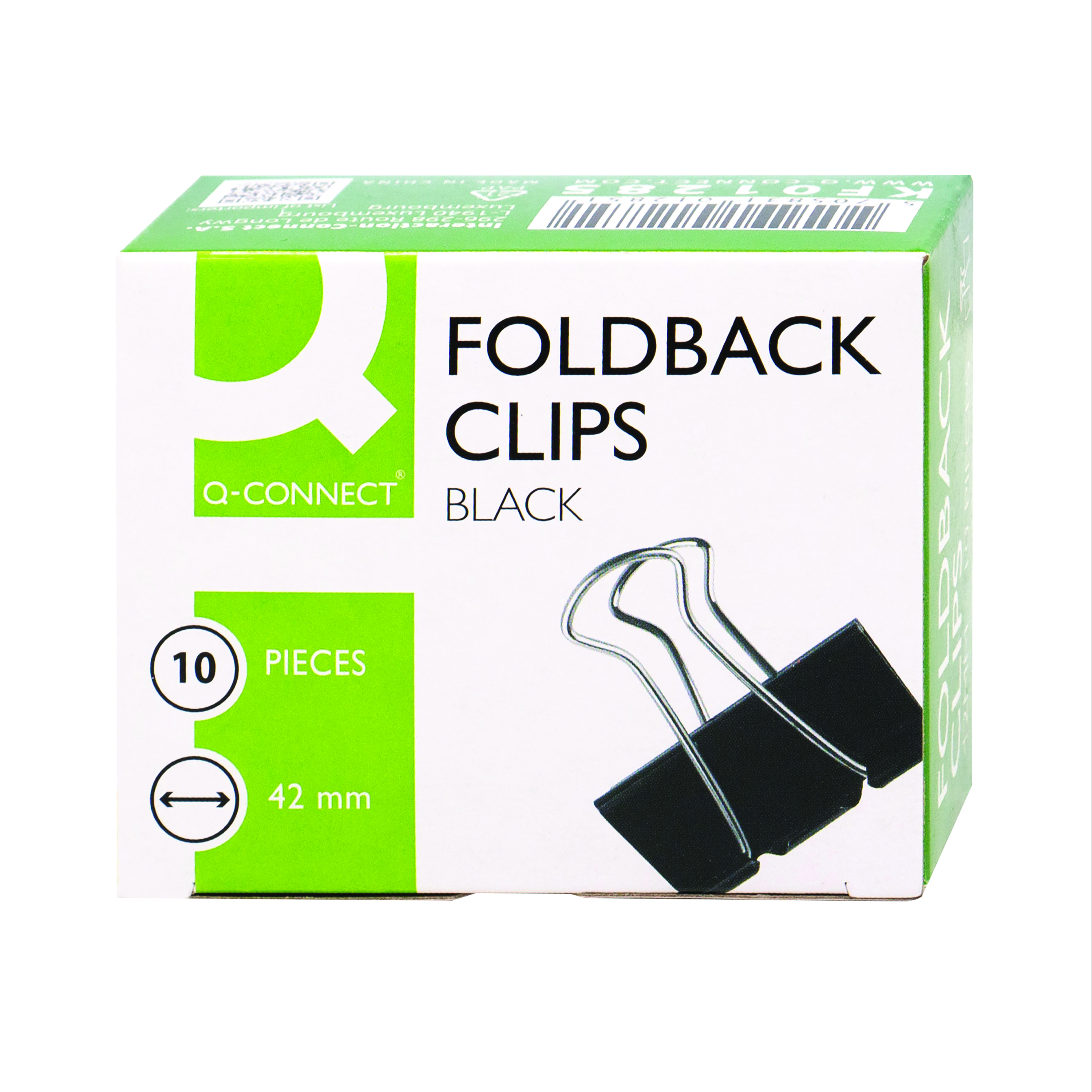 Q-Connect+Foldback+Clip+42mm+Black+%28Pack+of+10%29+KF01285