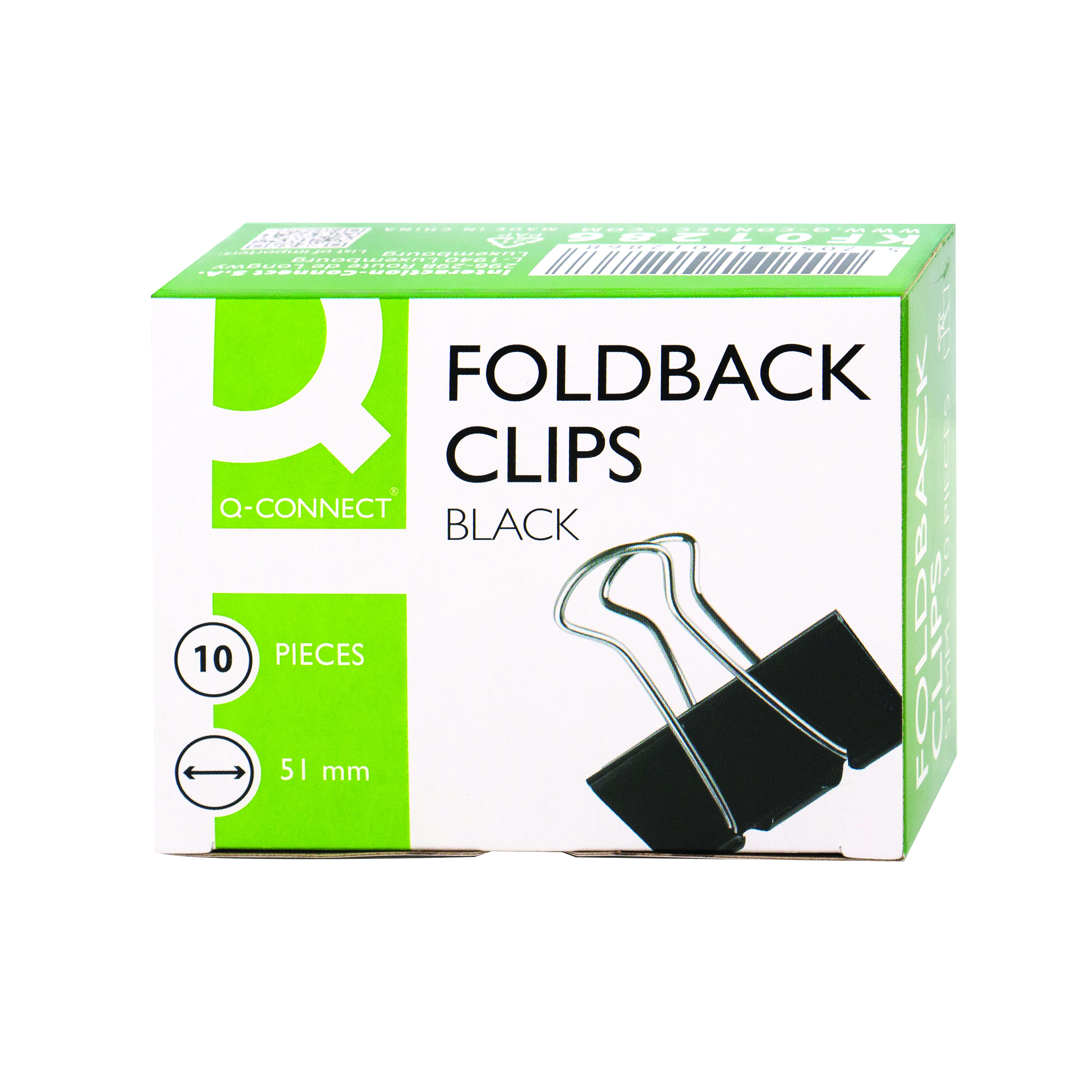 Q-Connect+Foldback+Clip+51mm+Black+%28Pack+of+10%29+KF01286