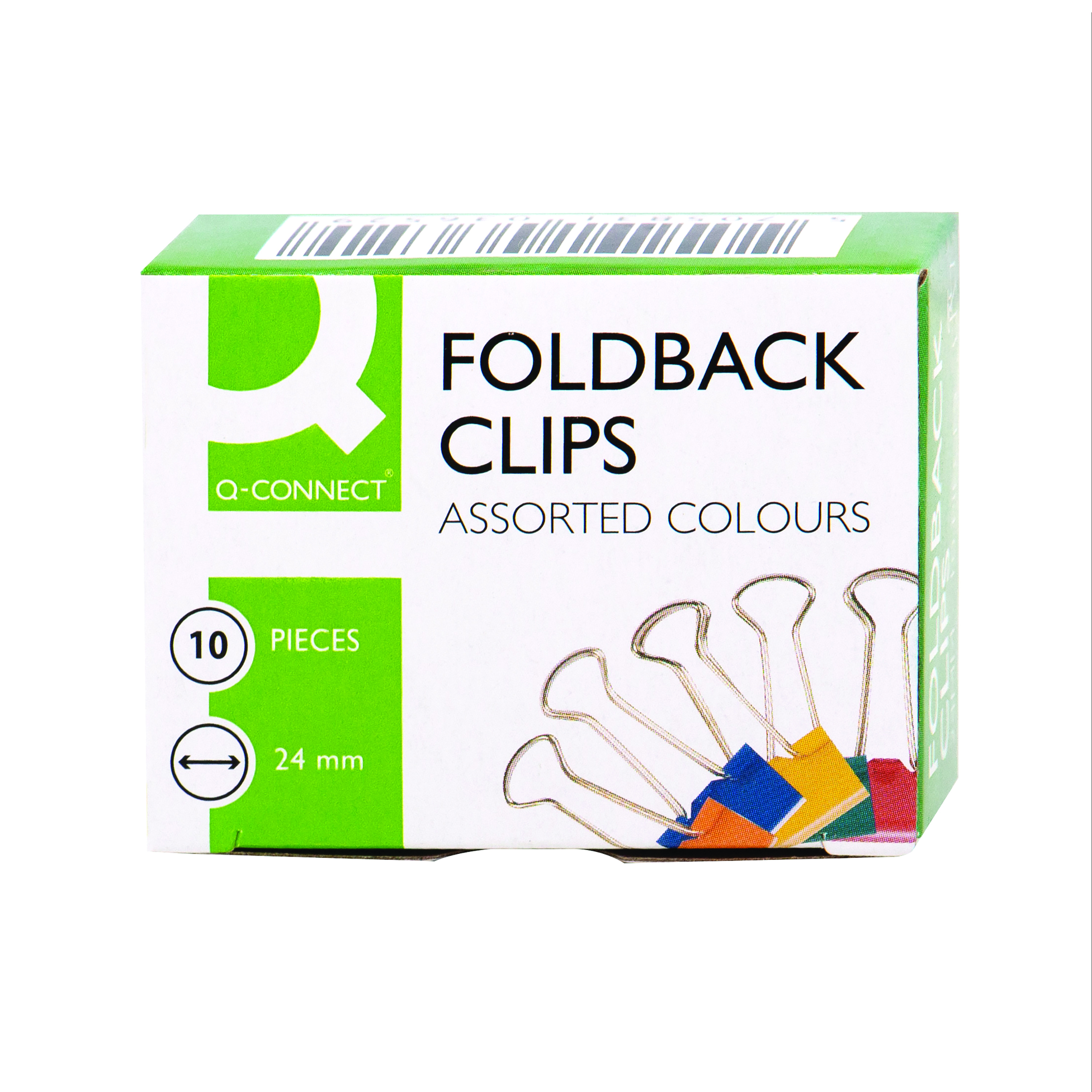Q-Connect+Foldback+Clip+24mm+Assorted+%28Pack+of+10%29+KF03652
