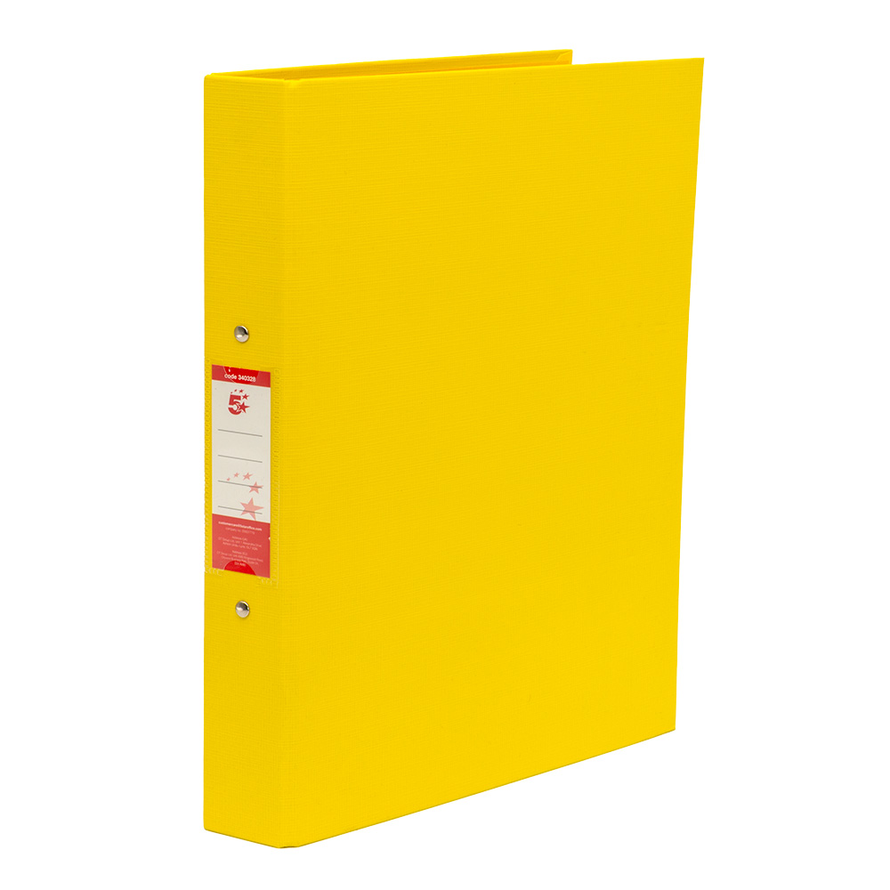 5+Star+Office+2+O-Ring+Binder+A4+Polypropylene+Yellow+%28Pack+of+10%29