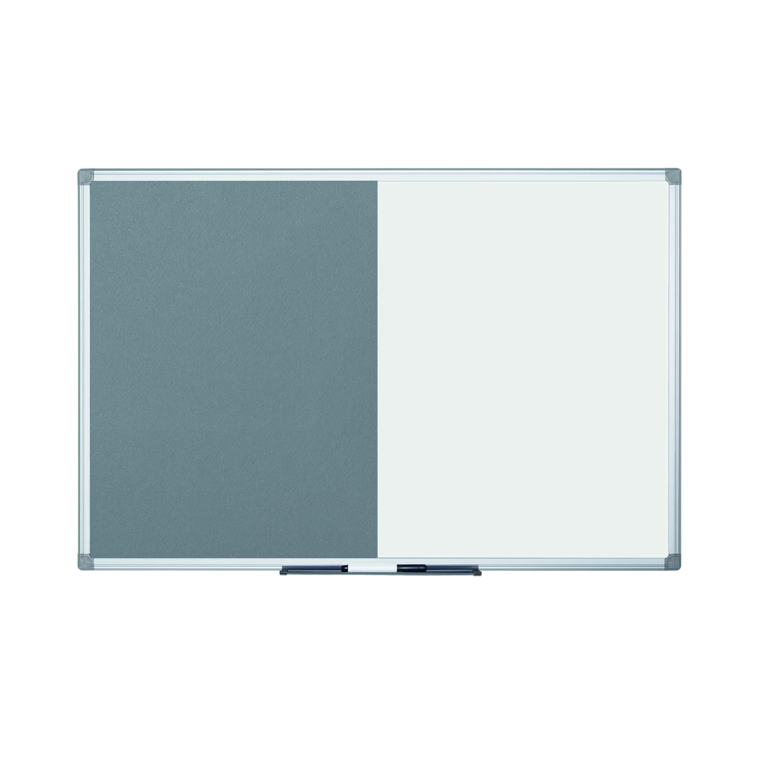 Bi-Office+Maya+Combination+Board+Grey+Felt%2FDrywipe+Surface+120x90cm+XA0520170