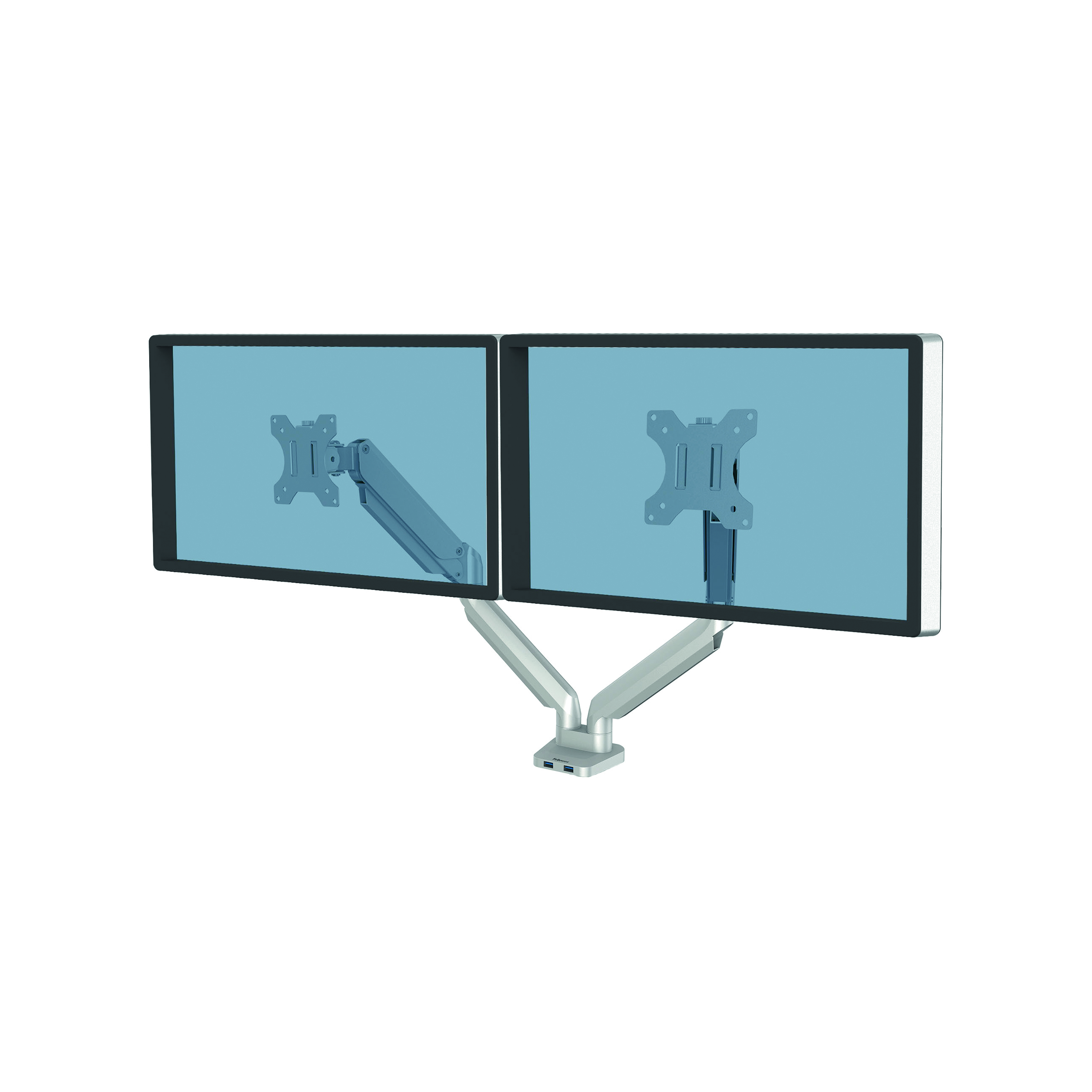 Fellowes+Platinum+Series+Dual+Monitor+Arm+Silver+8056501