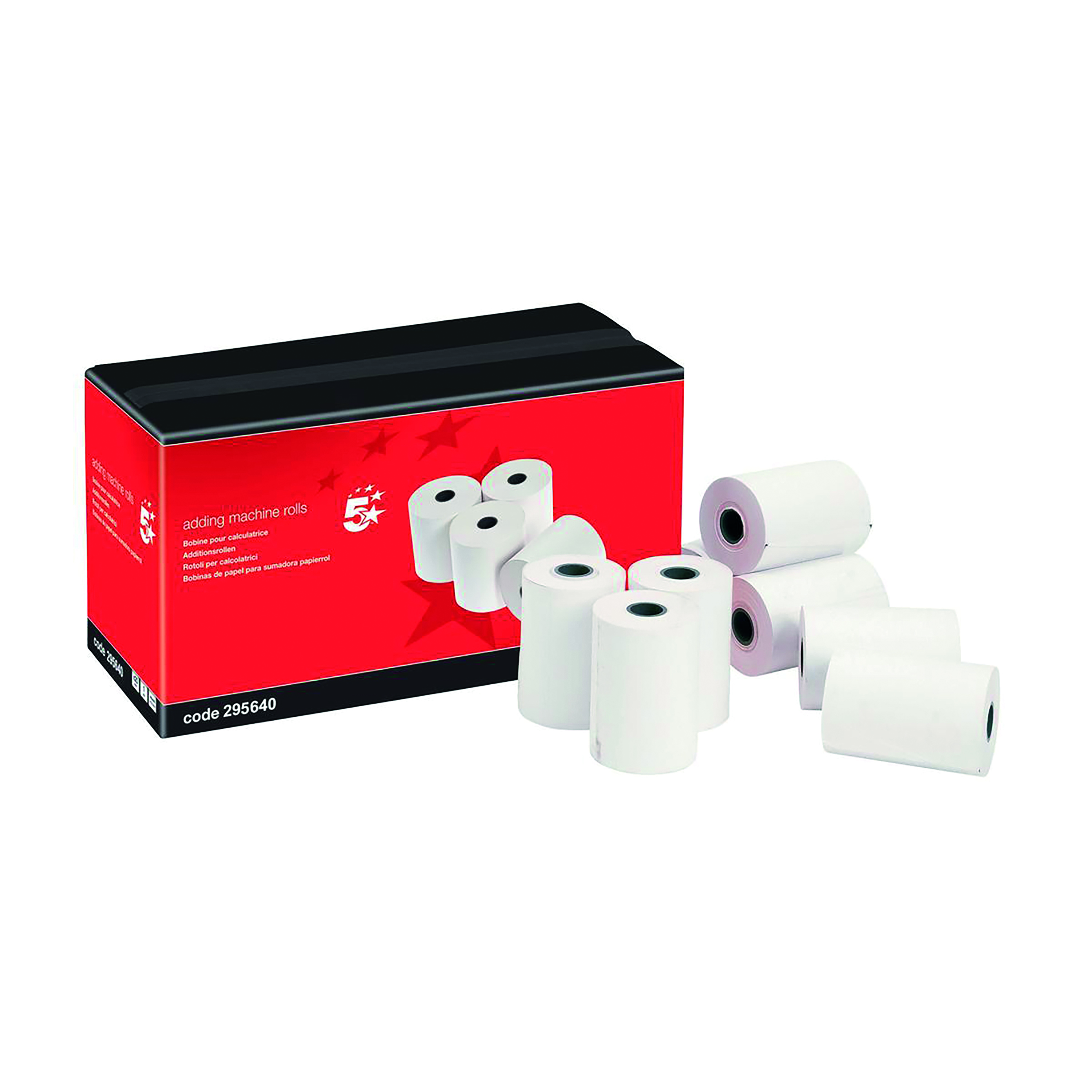 5+Star+Office+Adding+Machine+Paper+Rolls+1-Ply+55gsm+TMP+57x57+24m+%28Pack+of+20%29