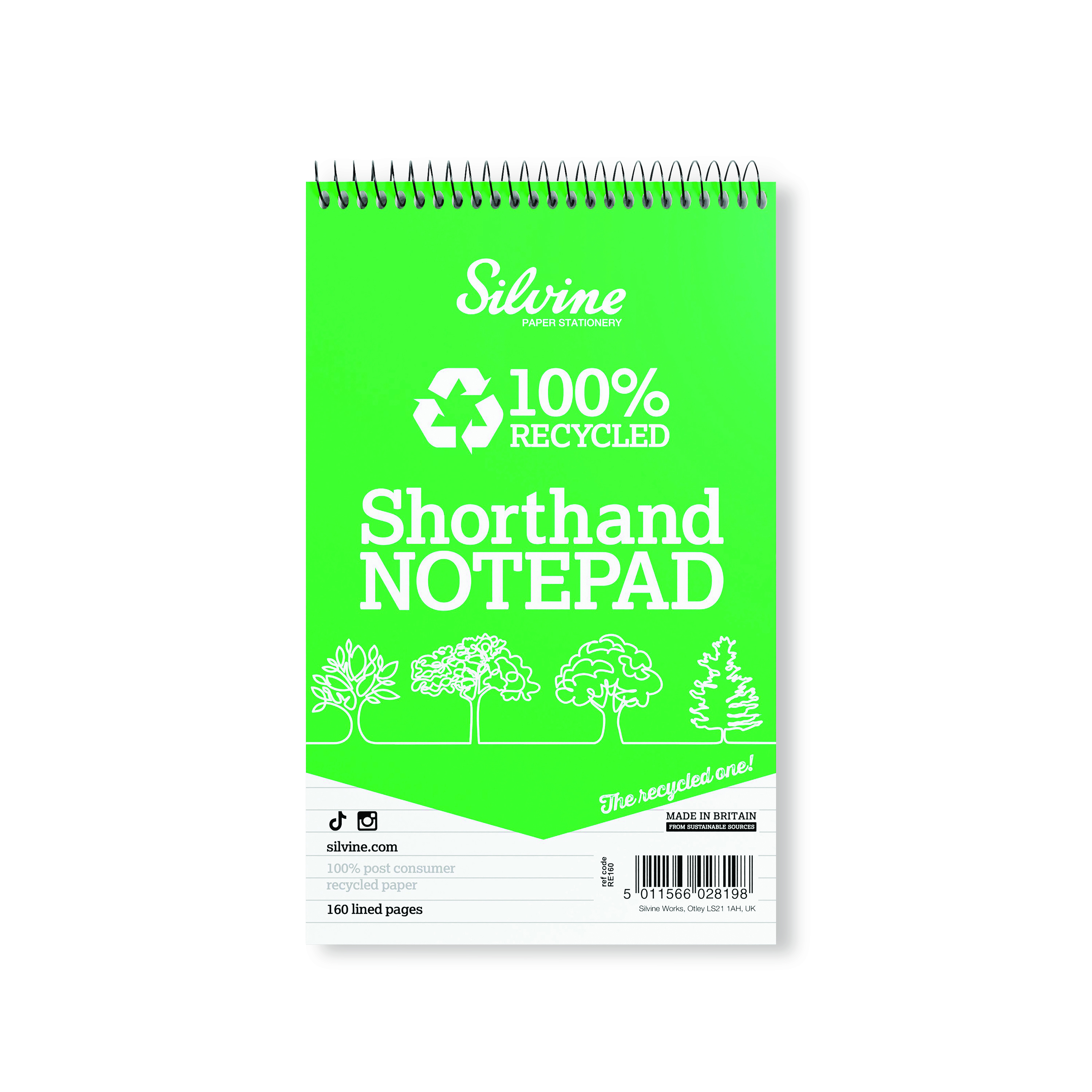 Silvine+Everyday+Recycled+Shorthand+Pad+127x203mm+%28Pack+of+12%29+RE160-T