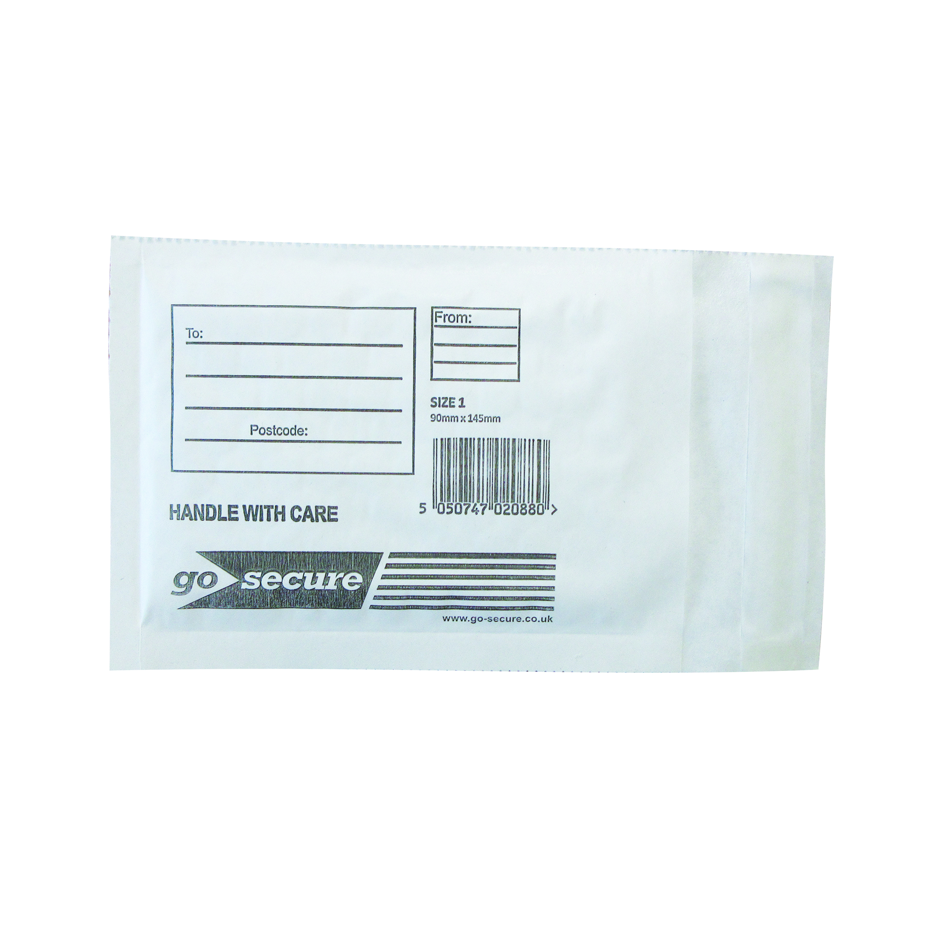 GoSecure+Bubble+Envelope+Size+1+Internal+Dimensions+90x145mm+White+%28Pack+of+100%29+KF71447