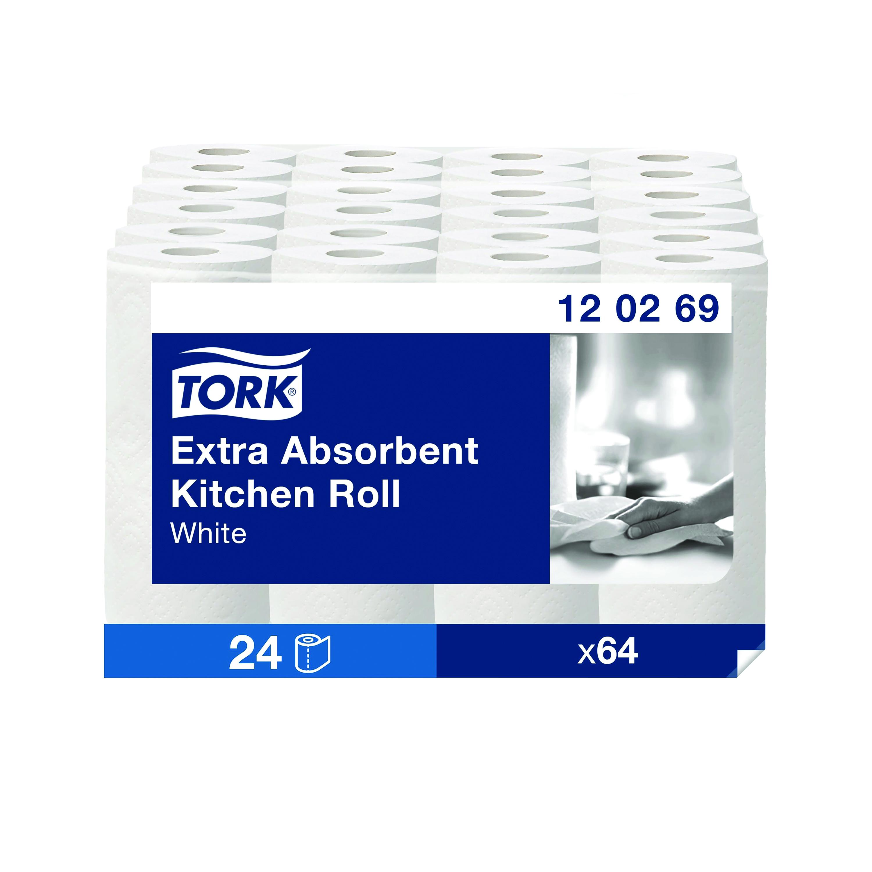 Tork+Extra+Absorbent+Kitchen+Roll+2-Ply+White+%28Pack+of+24%29+120269