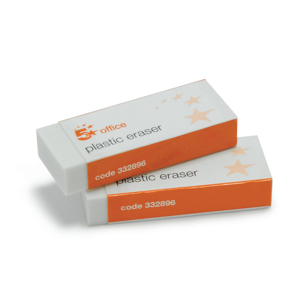 5+Star+Office+Plastic+Eraser+Paper-sleeved+60x21x12mm+%28Pack+of+10%29