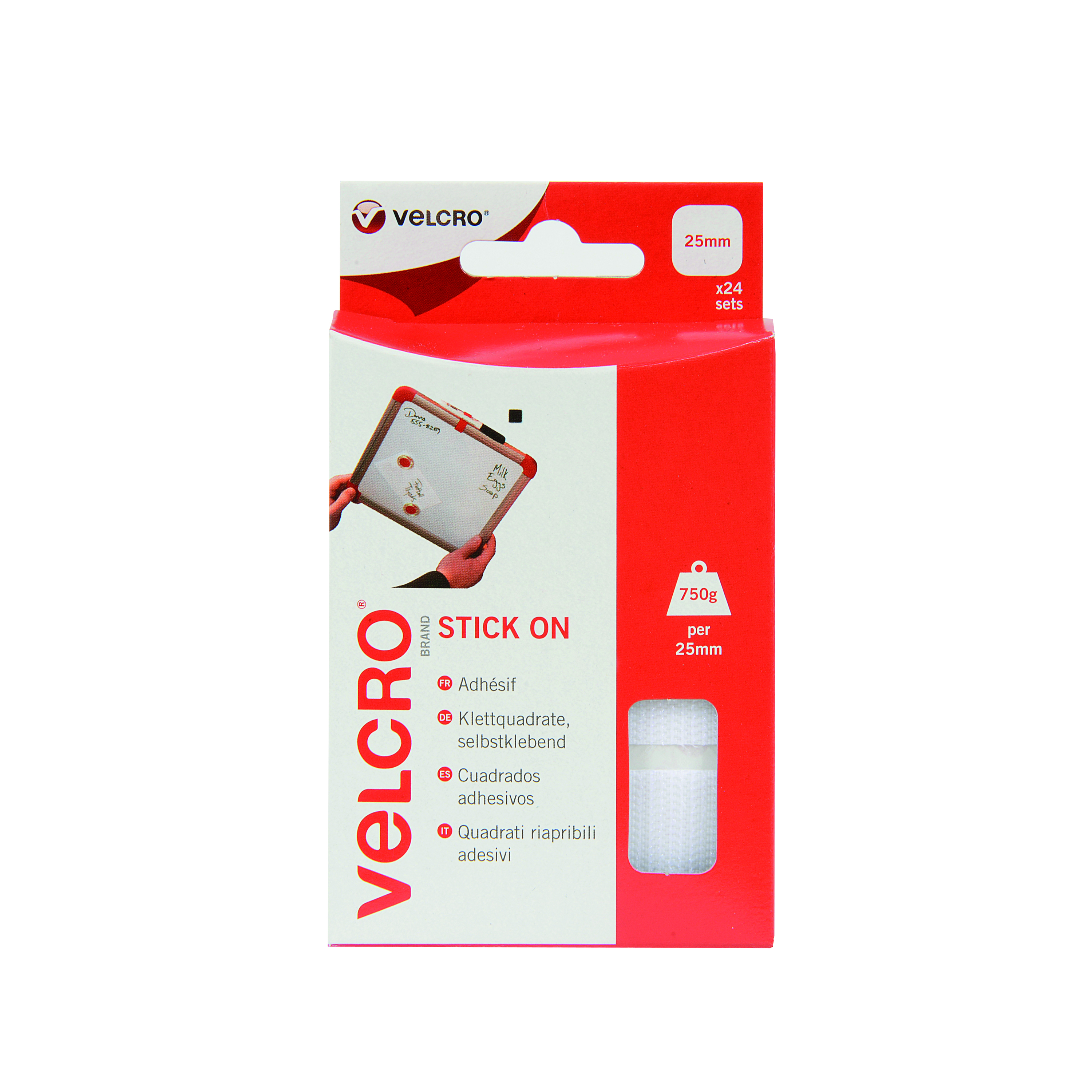 Velcro+Stick+On+Squares+25mm+White+%28Pack+of+24%29+VEL-EC60235
