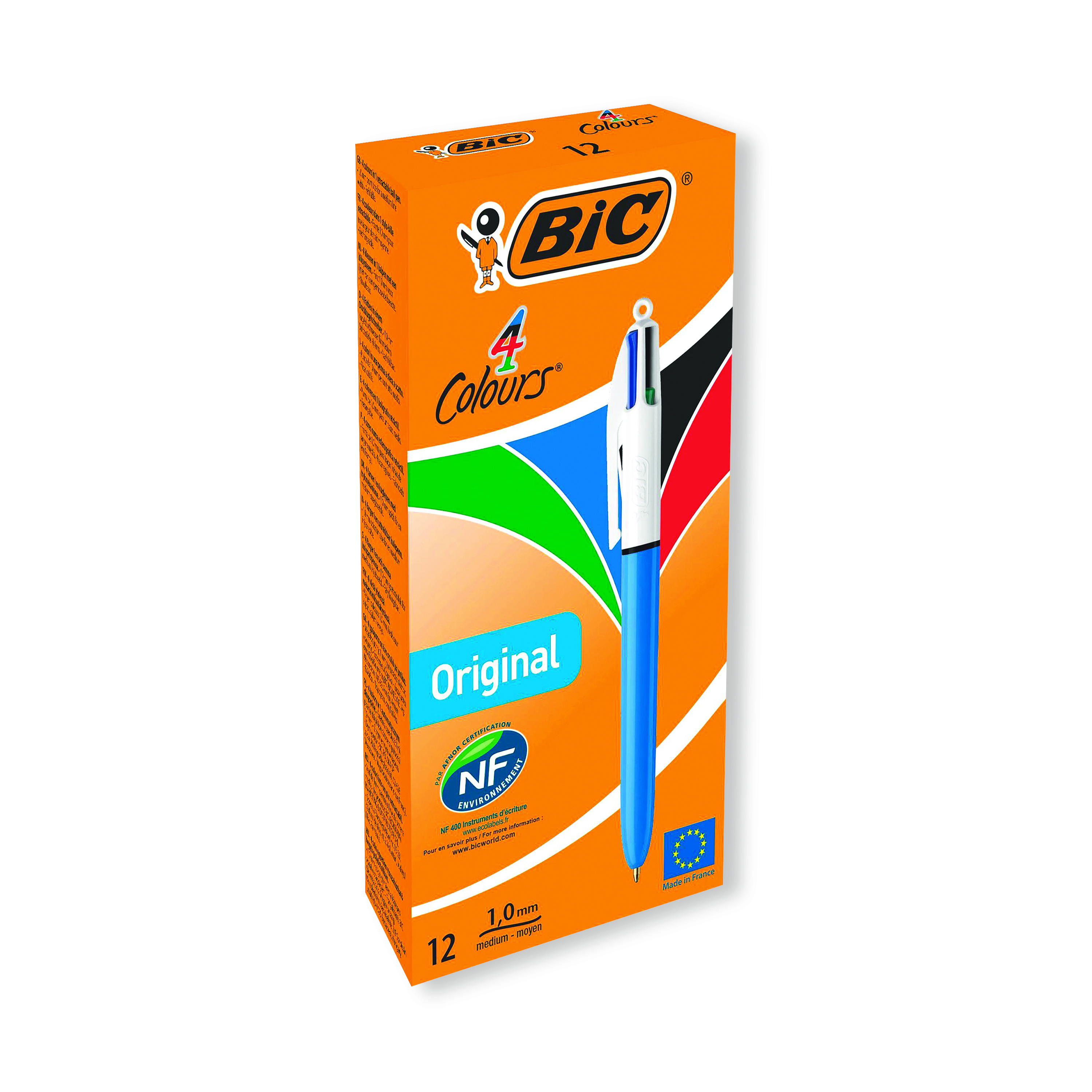 Bic+4+Colours+Retractable+Ballpoint+Pen+Blue%2FBlack%2FRed%2FGreen+Pack+of+12+801867SGL
