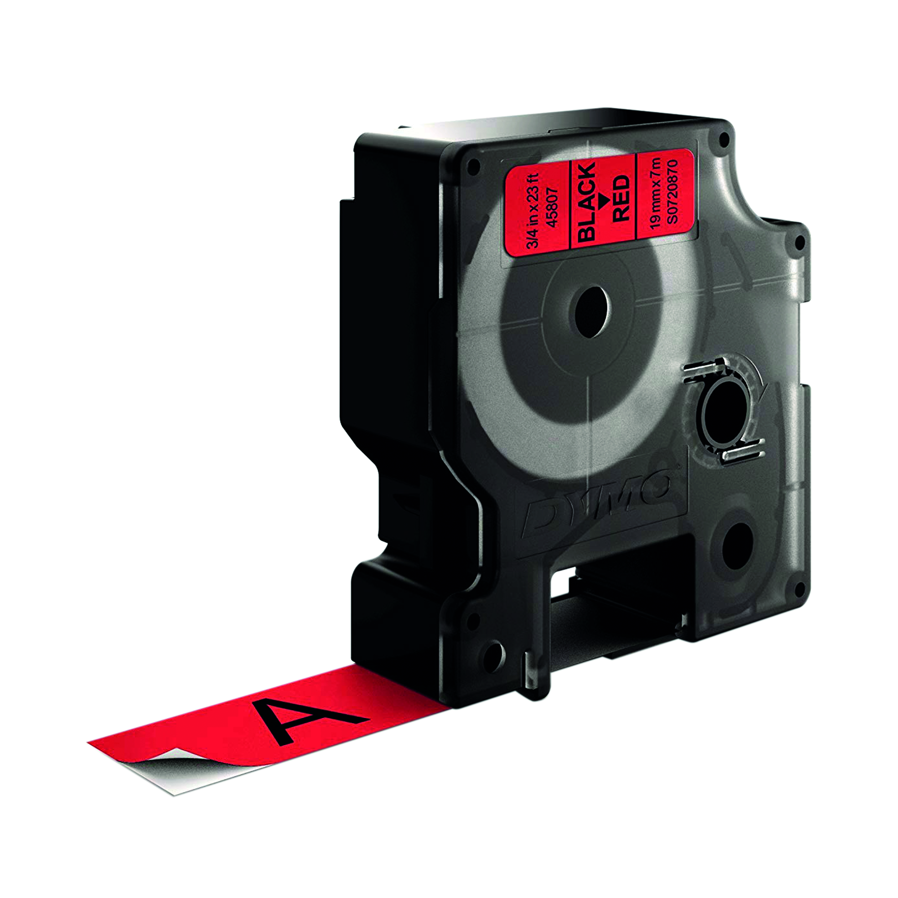 Dymo+D1+LabelMaker+Tape+19mm+x+7m+Black+on+Red+S0720870