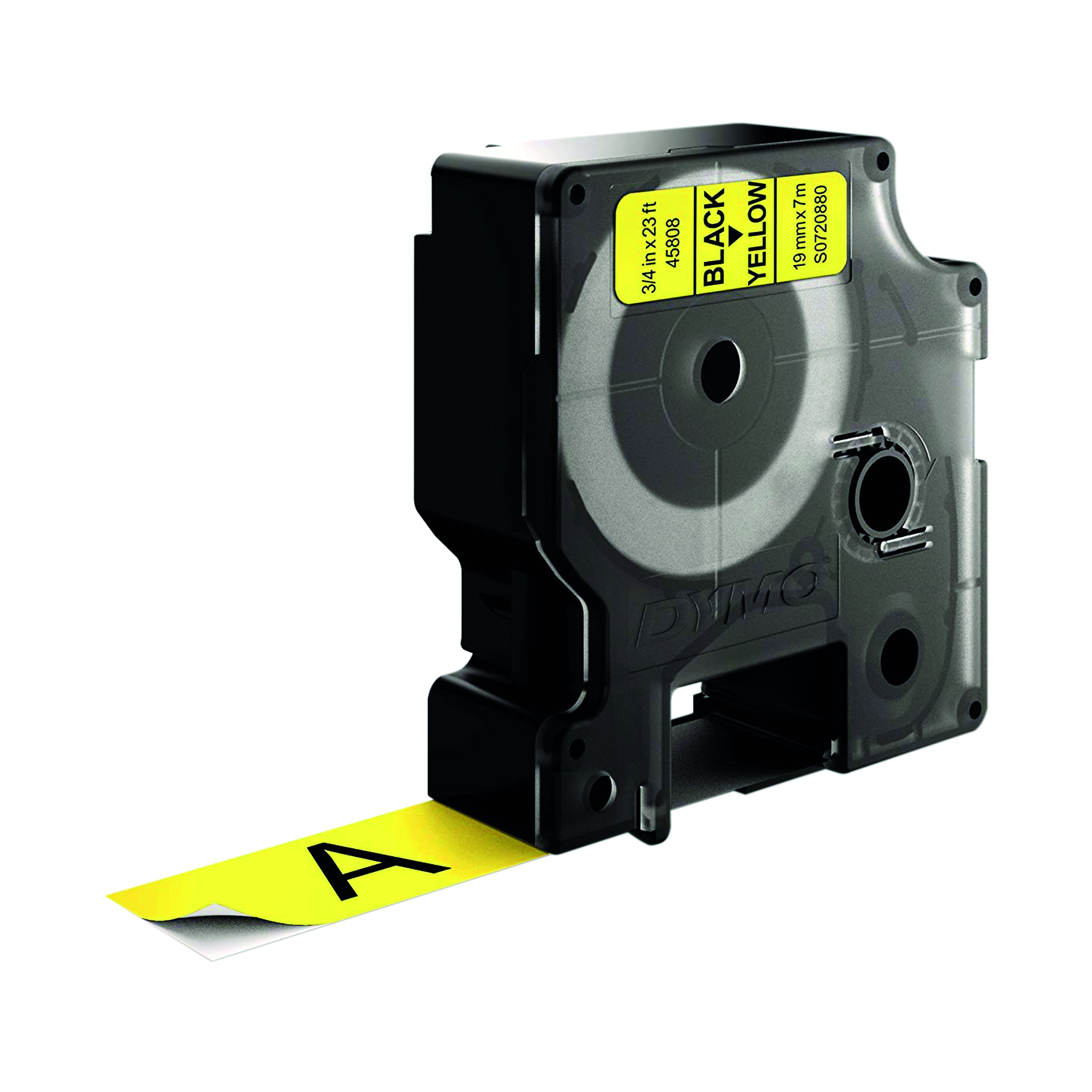 Dymo+45808+D1+LabelMaker+Tape+19mm+x+7m+Black+on+Yellow+S0720880