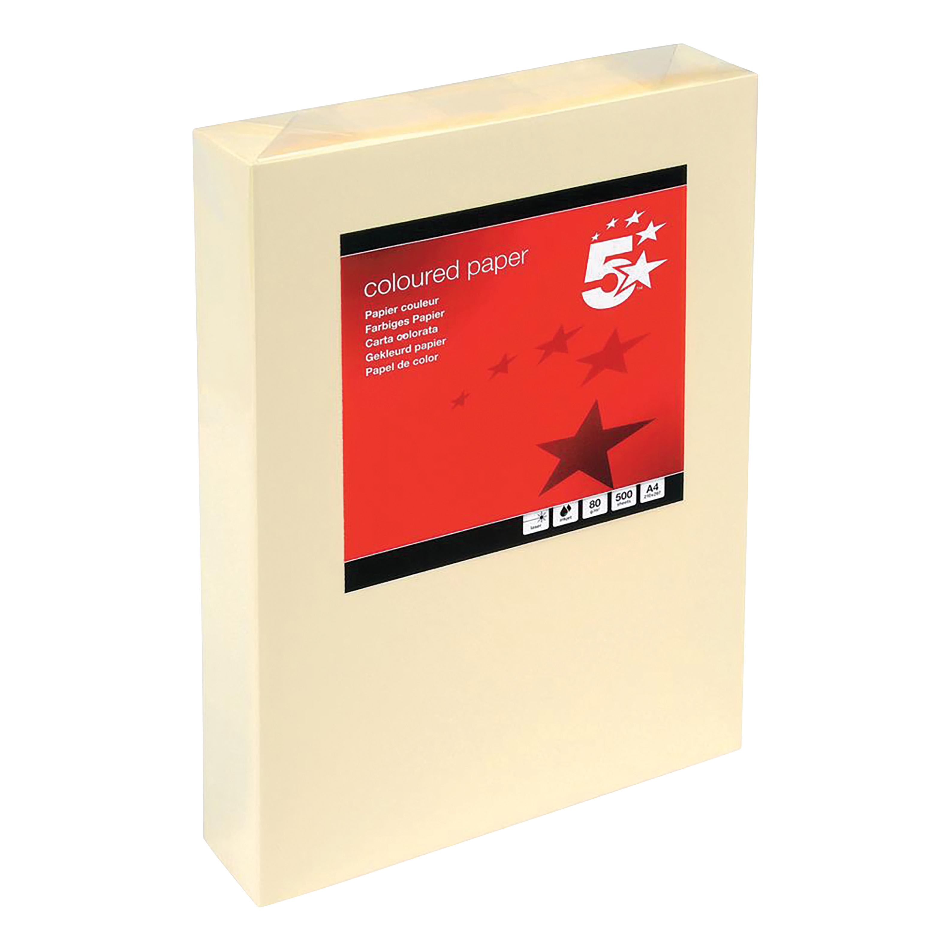 5+Star+Office+Coloured+Copier+Paper+Multifunctional+80gsm+A4+Light+Cream+Ream-Wrapped+%28Pack+of+500%29