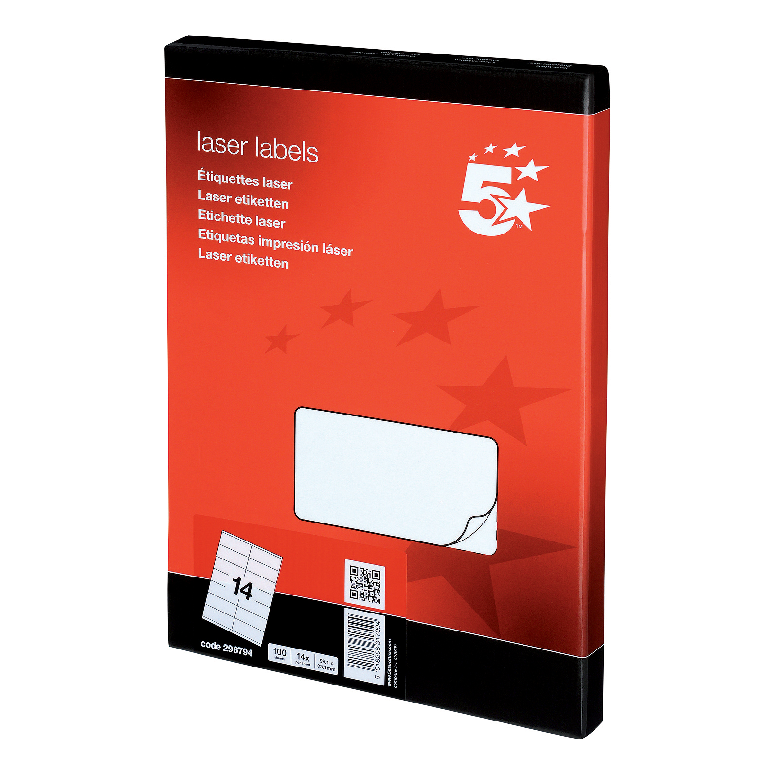 5+Star+Office+Multipurpose+Labels+Laser+Copier+Inkjet+99.1x38.1mm+White+%28Pack+of+1400%29
