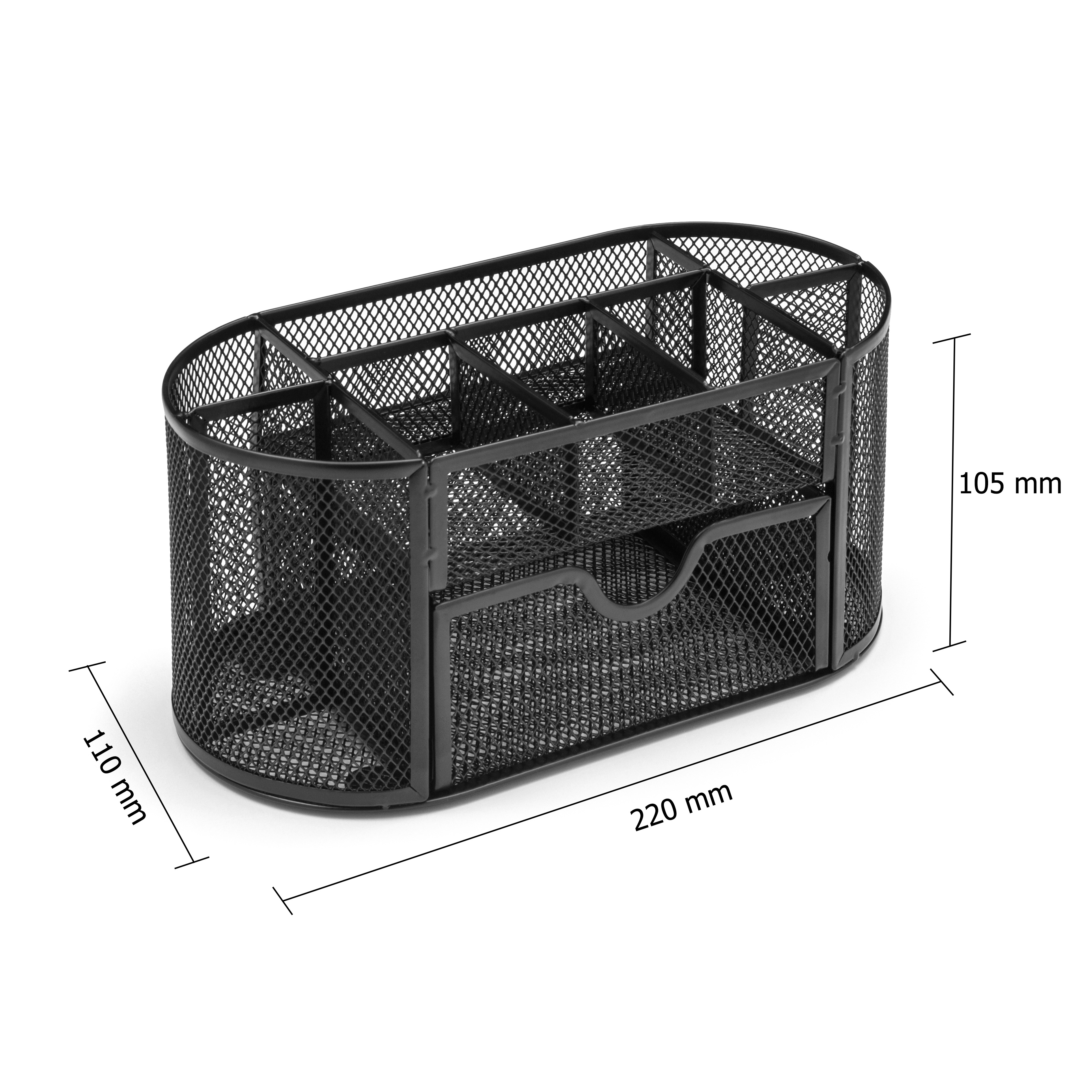 5+Star+Office+Desk+Organiser+Mesh+Scratch+Resistant+with+Non+Marking+Rubber+Pads+Black