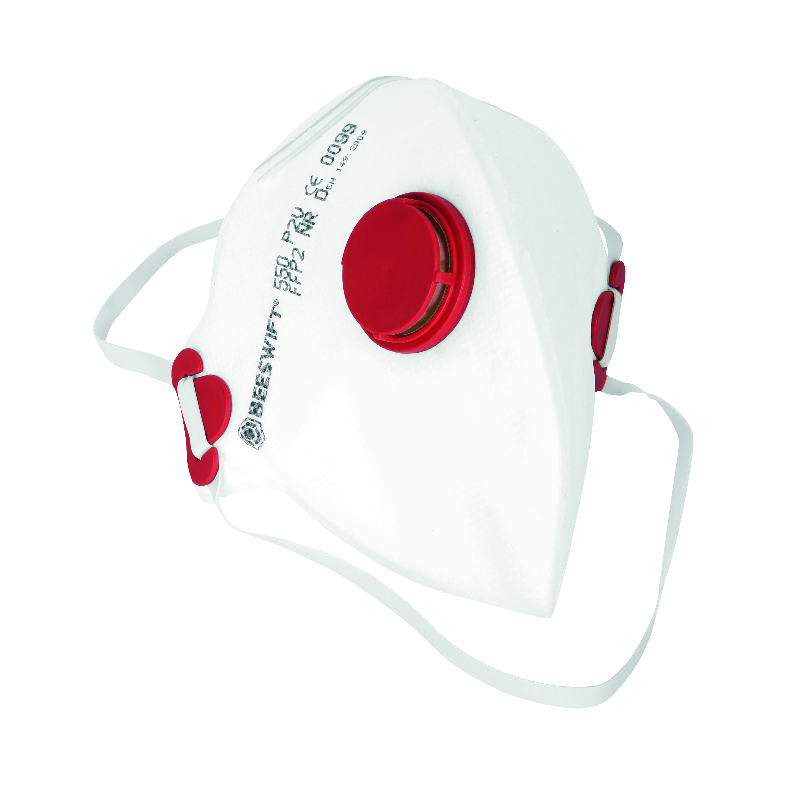 Beeswift+P2+Face+Mask+with+Valve+Fold+Flat+White+%28Pack+of+20%29+2FF2V