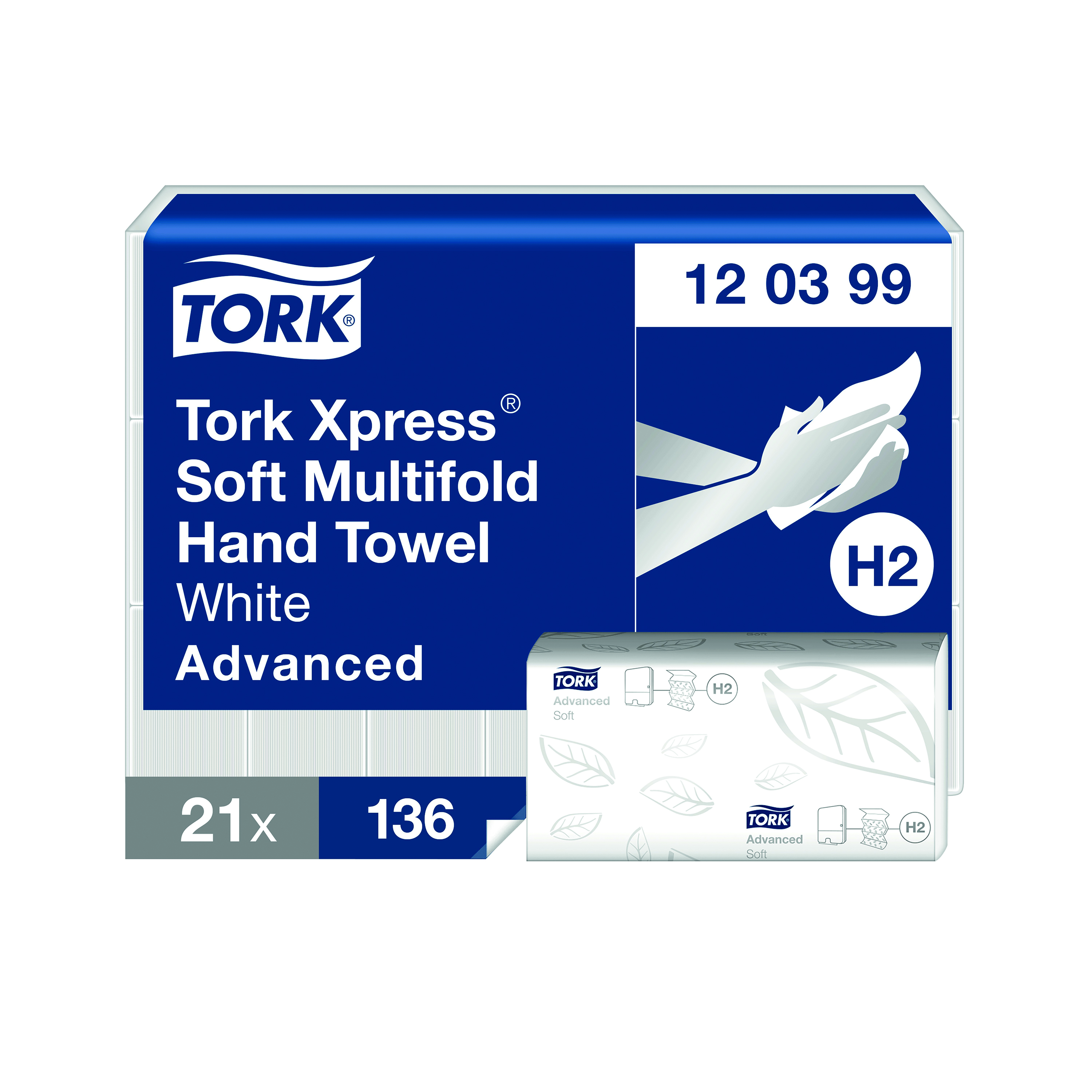Tork+Xpress+Large+Multifold+Hand+Towels+%28Pack+of+2856%29+120399