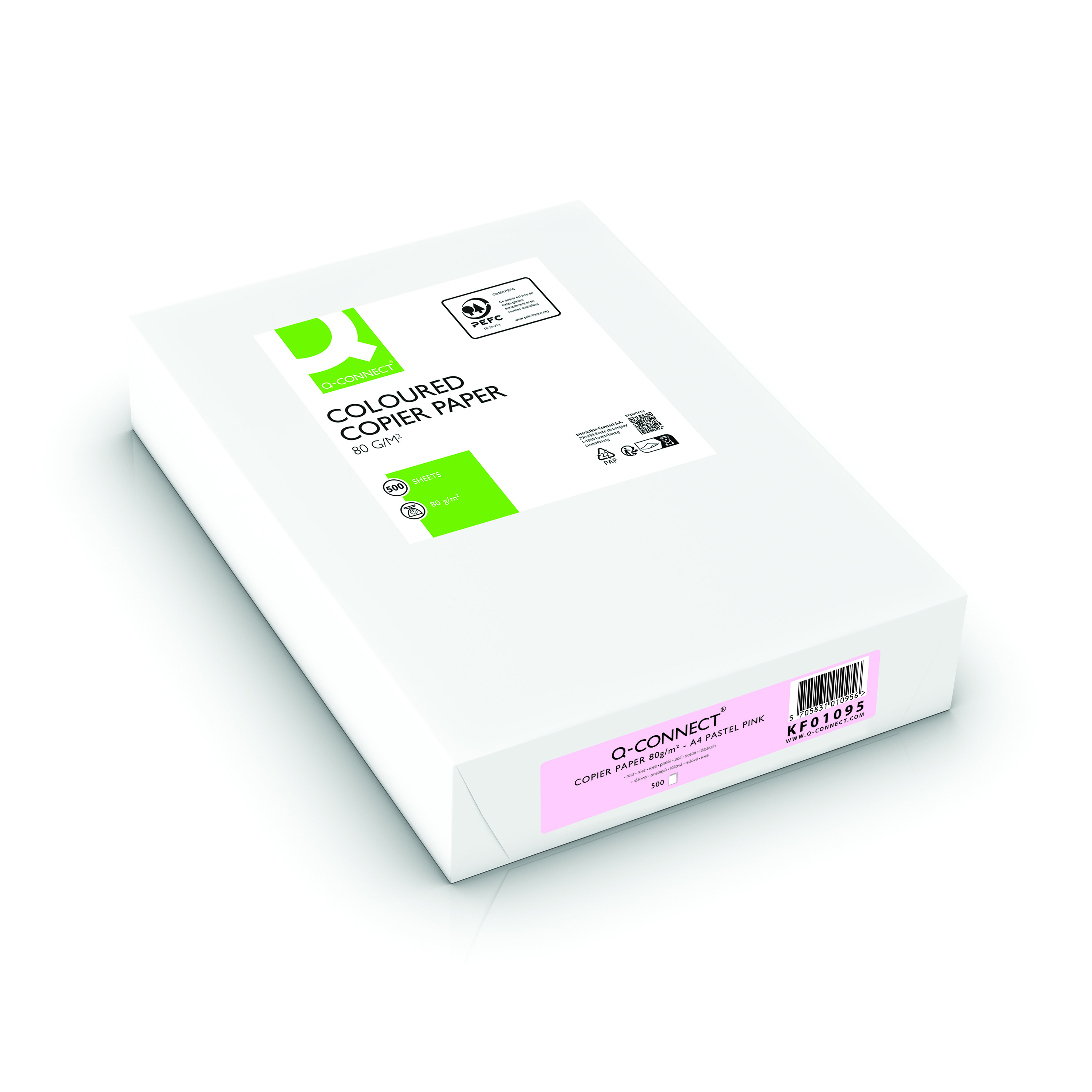 Q-Connect+Pink+A4+Copier+Paper+80gsm+Ream+%28Pack+of+500%29+KF01095