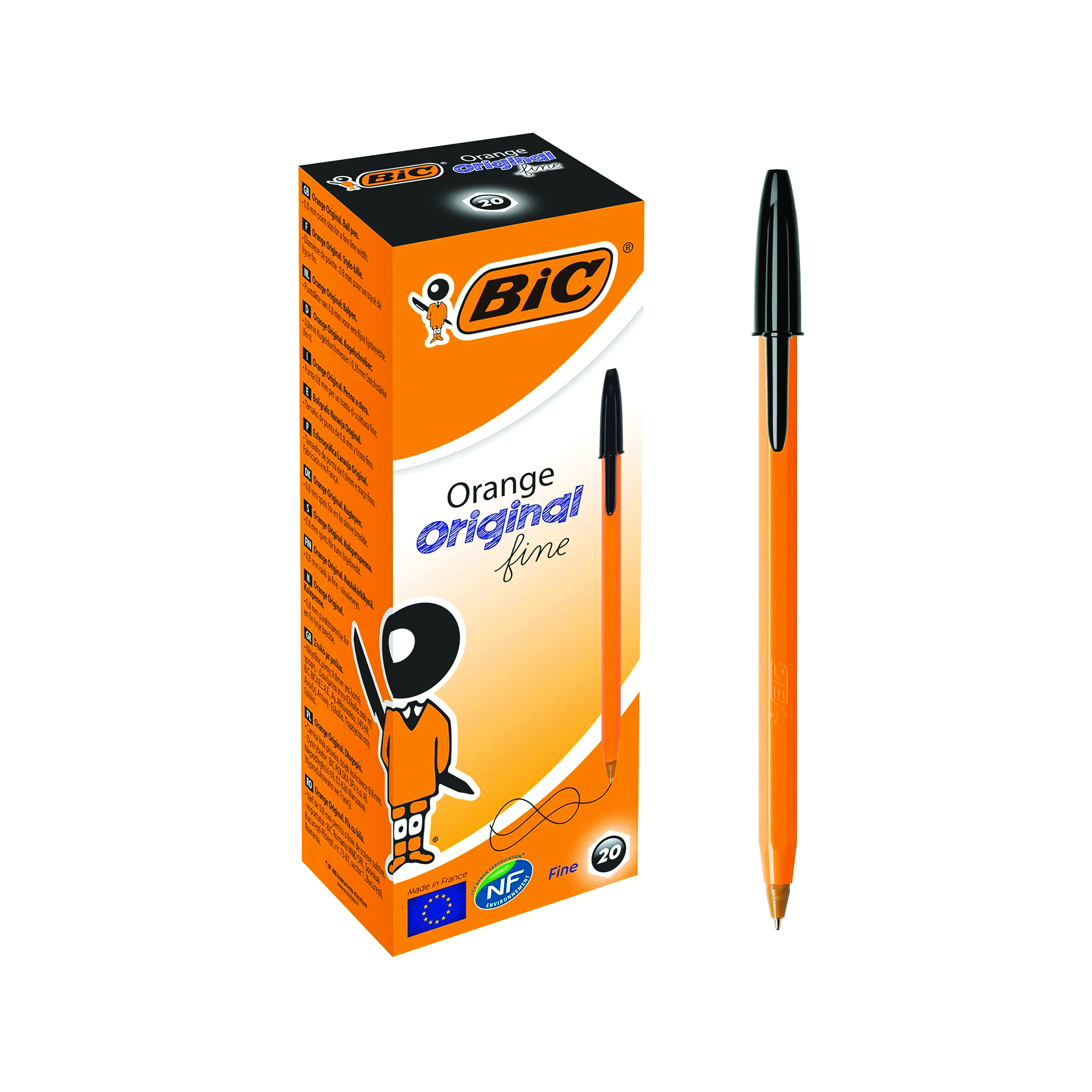 Bic+Orange+Fine+Ballpoint+Pen+Black+%2820+Pack%29+1199110114