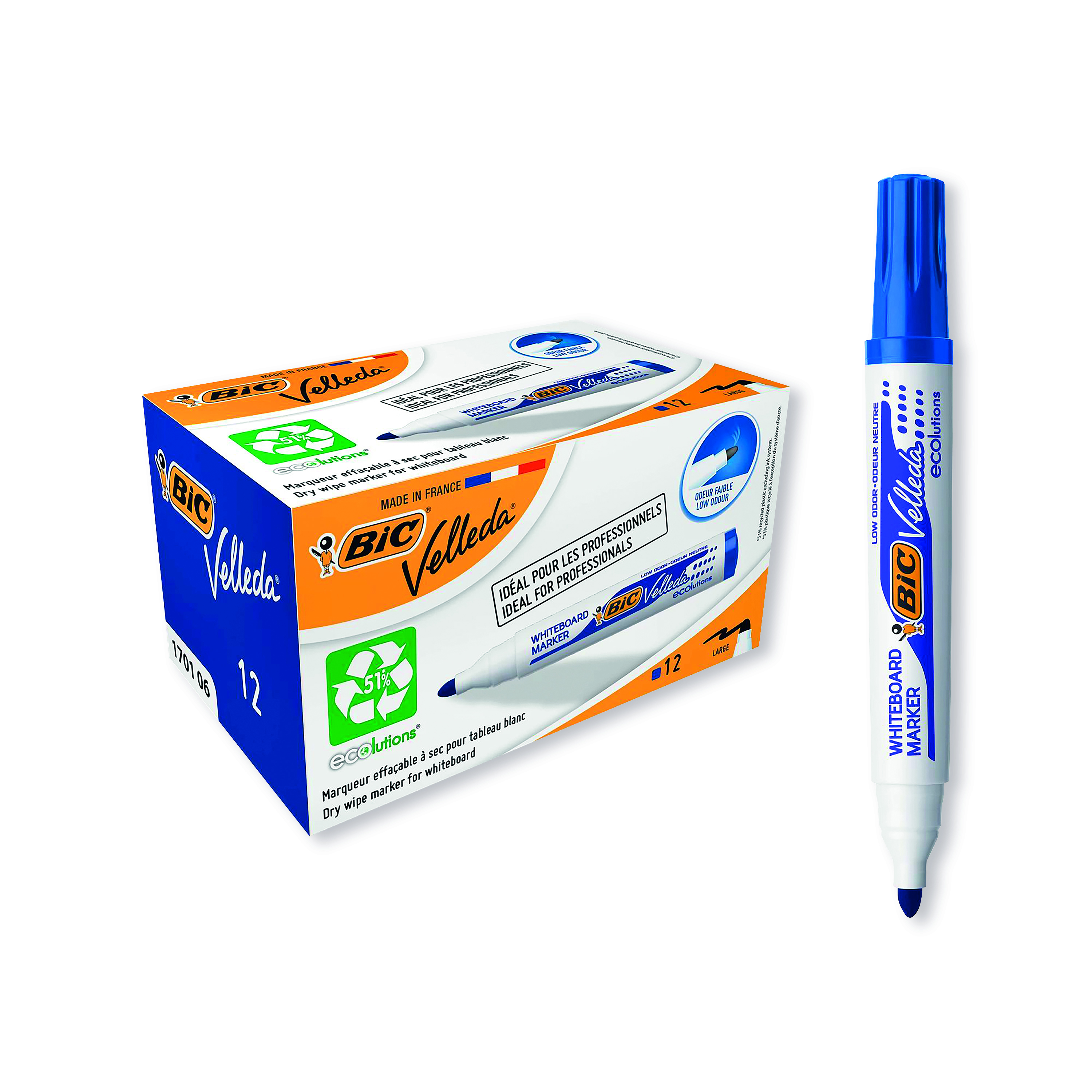 Bic+Velleda+1701+Whiteboard+Marker+Blue+%28Pack+of+12%29+904938