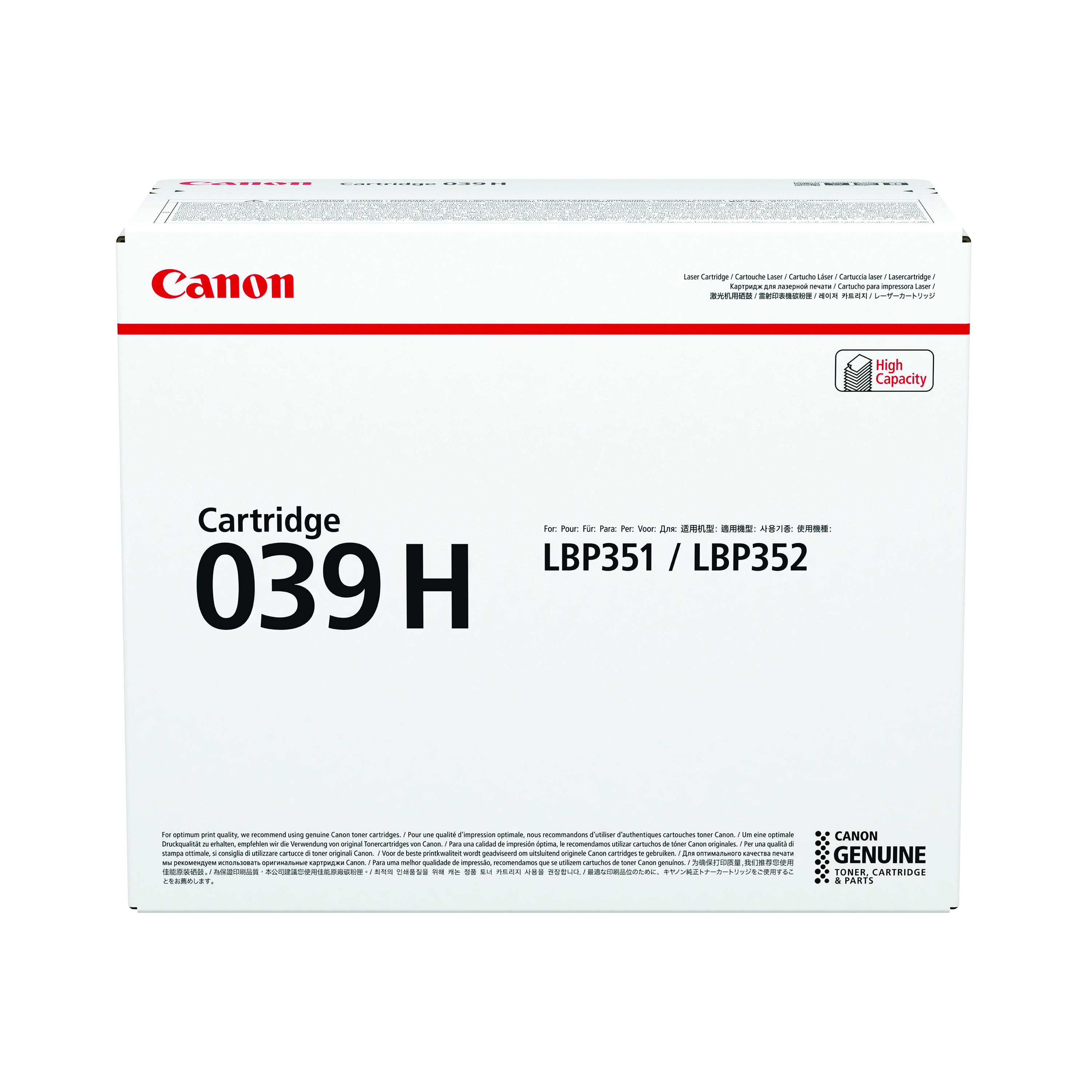 Canon 039H Black High Yield Toner Cartridge 0288C001