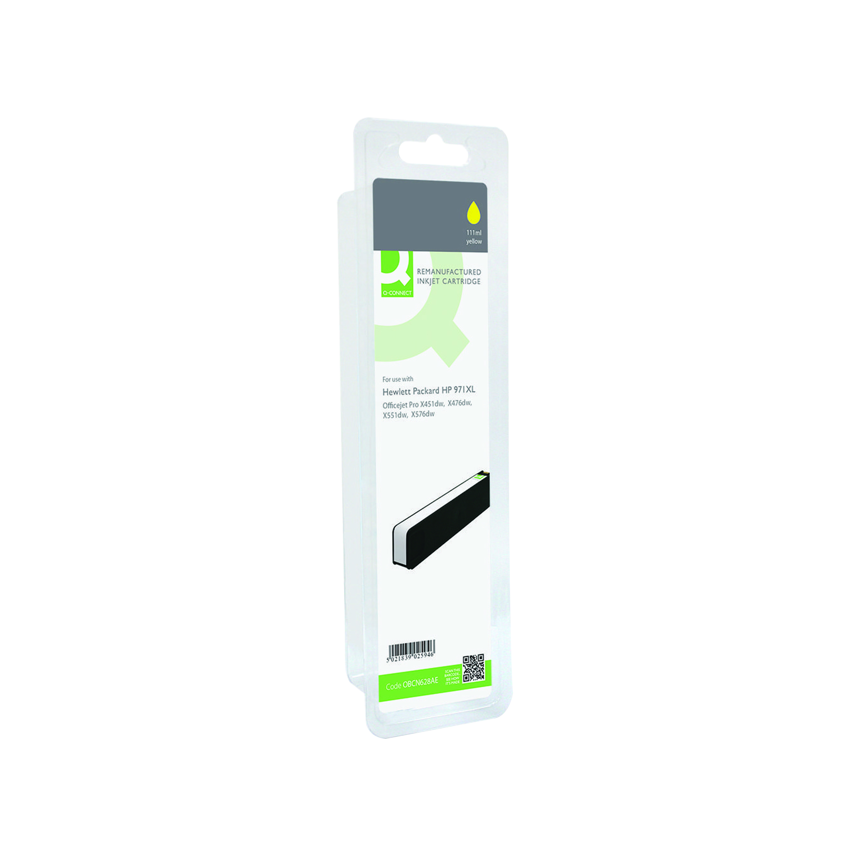 Q-Connect+Remanufactured+Inkjet+Cartridge+Yellow+For+HP+CN628AE+CN628AE-COMP