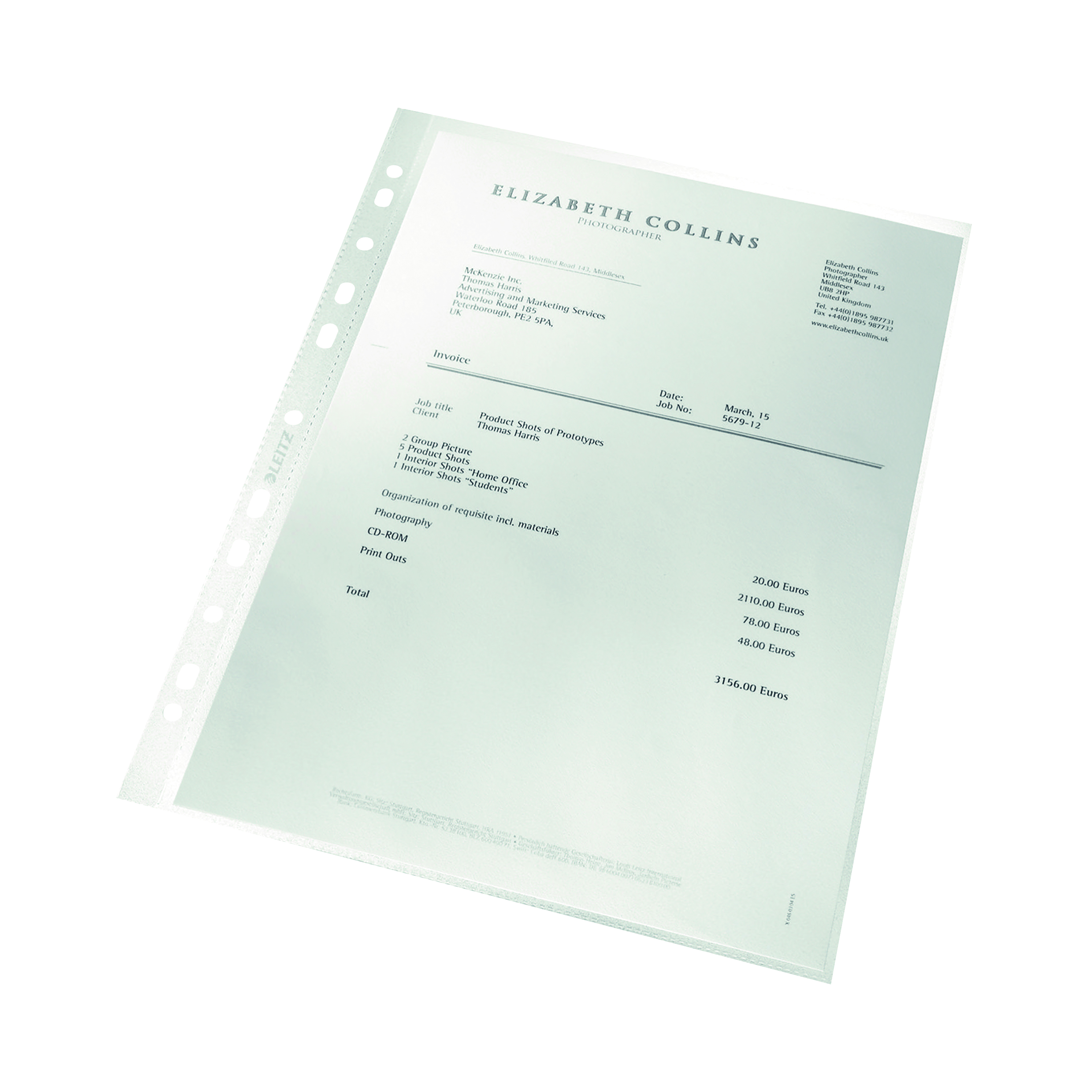 Leitz+Punched+Pockets+Recycled+A4+%28Pack+of+100%29+4791-10-03
