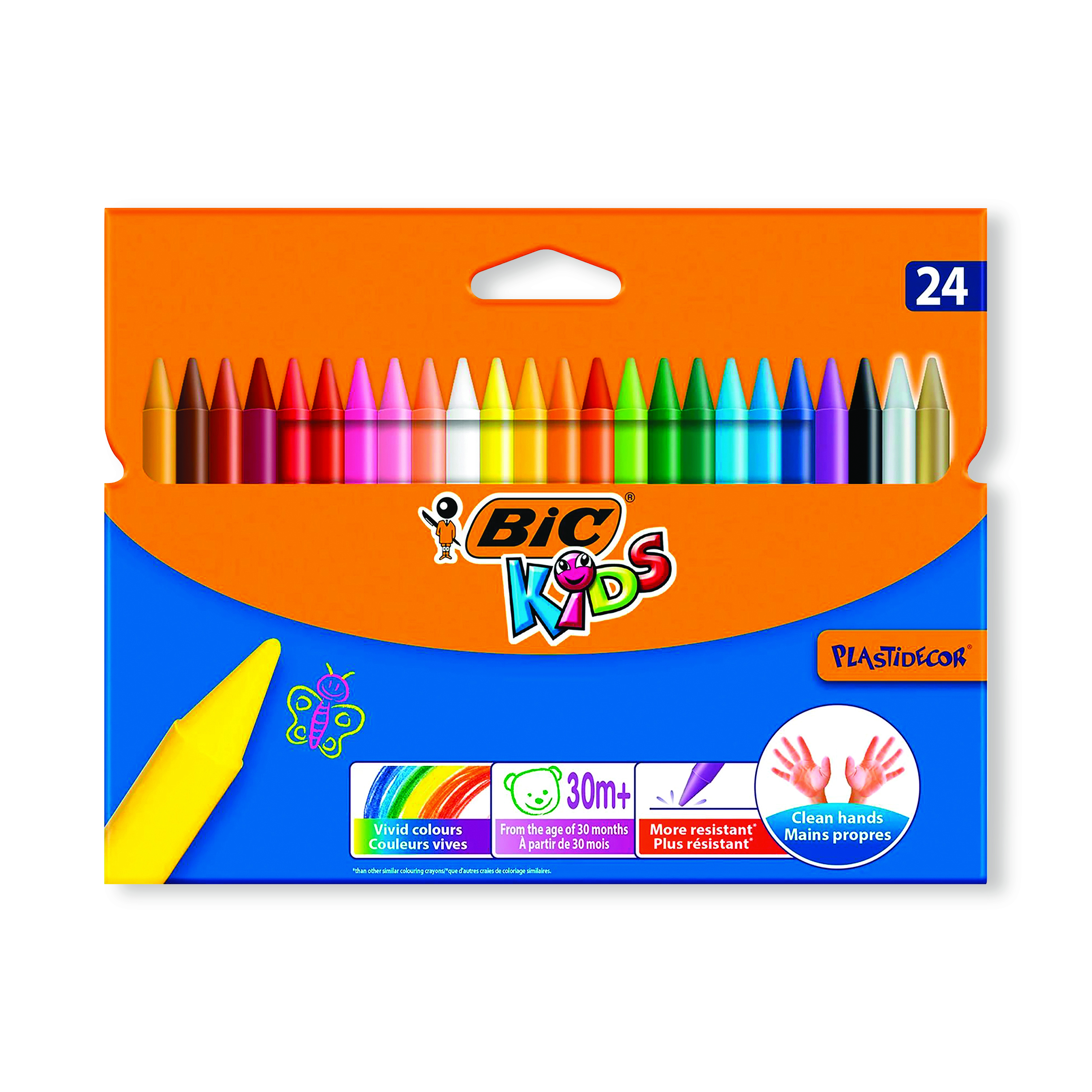 Bic+Plastidecor+Crayons+Assorted+Pack+of+24+8297721