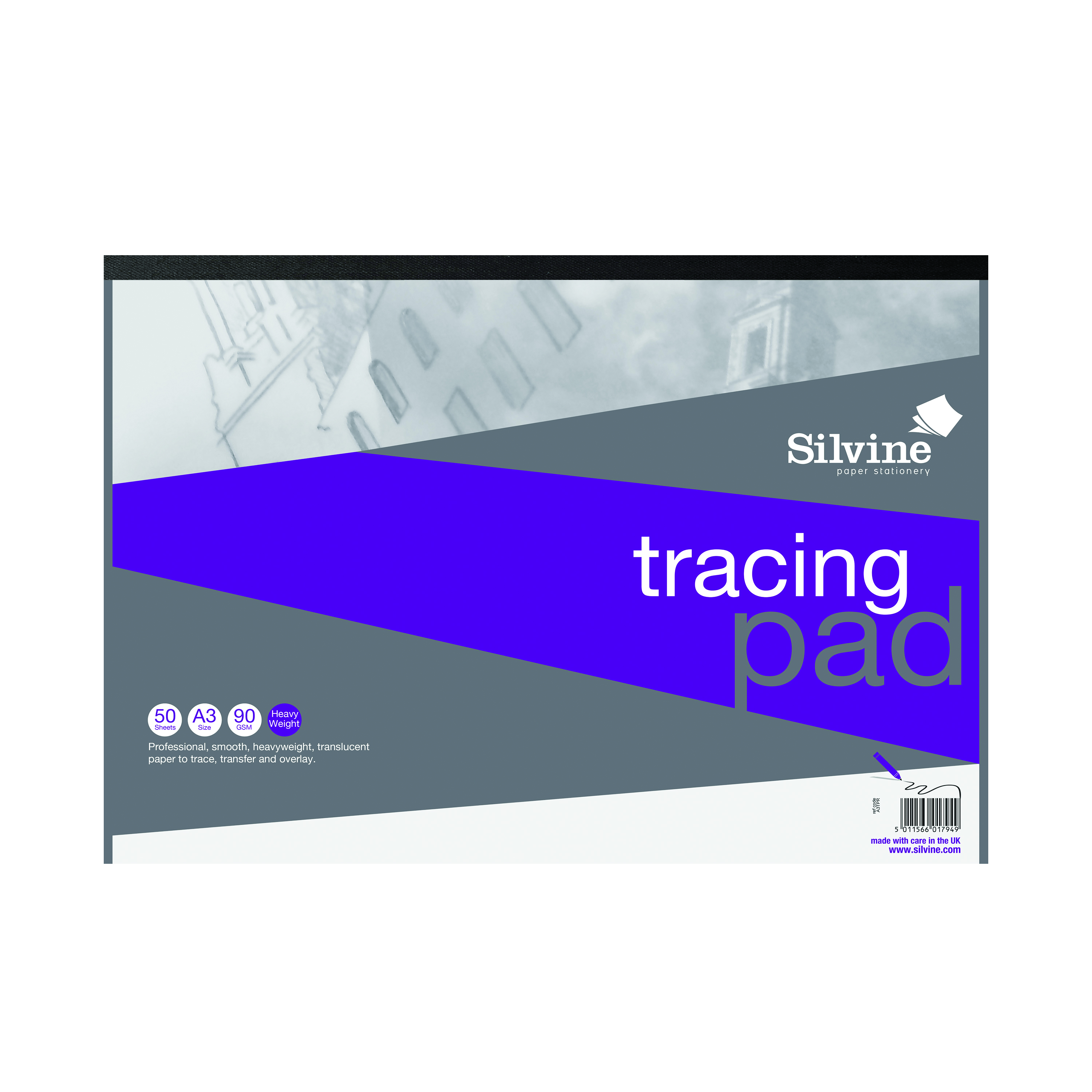 Silvine+Professional+Tracing+Pad+50+Sheets+A3+A3TPR