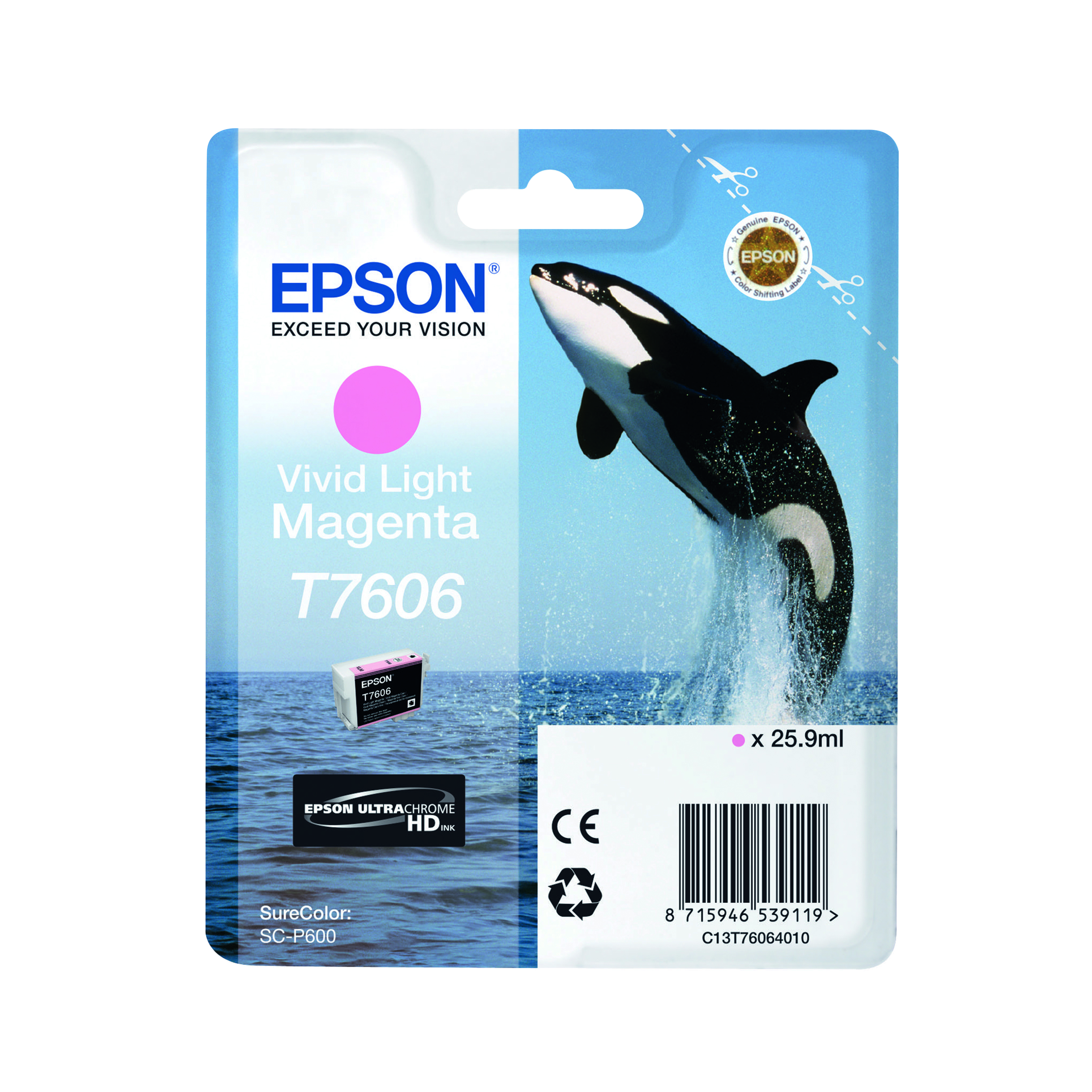 Epson T7606 Vivid Light Magenta Ink Cartridge C13T76064010 / T7606