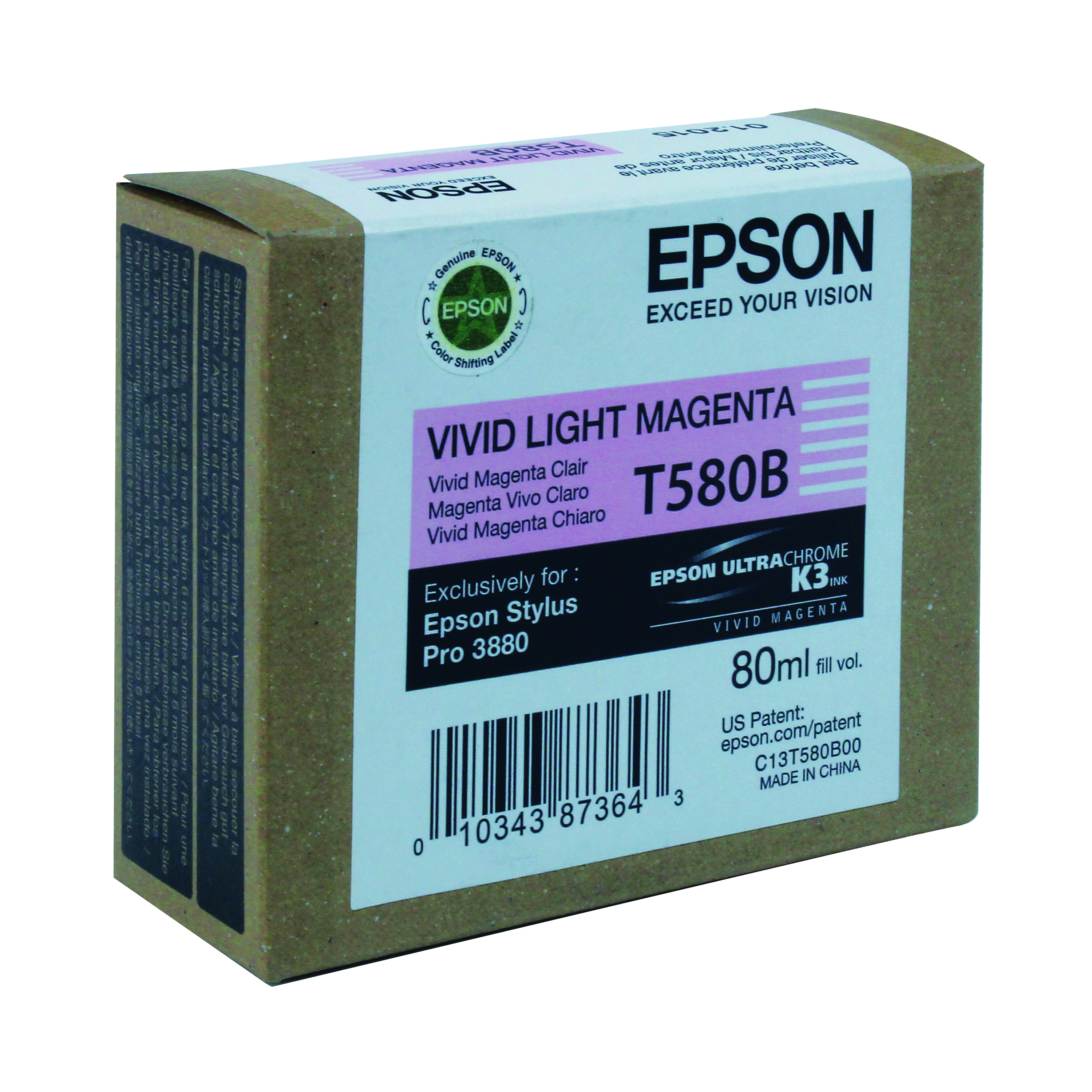 Epson T580B00 Light Magenta Inkjet Cartridge C13T580B00 / T580B00