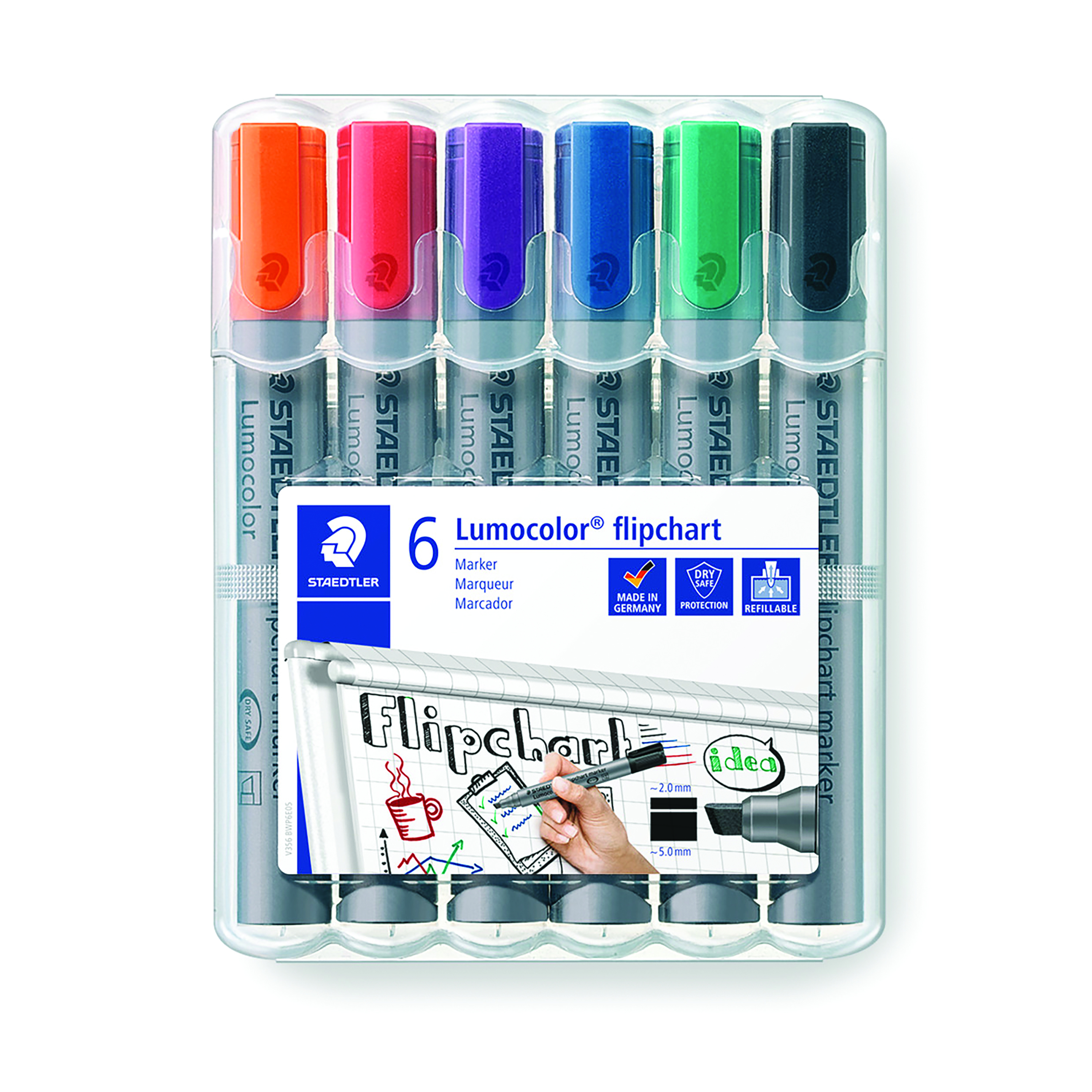 Staedtler+Flipchart+Marker+Assorted+%286+Pack%29+356Wp6