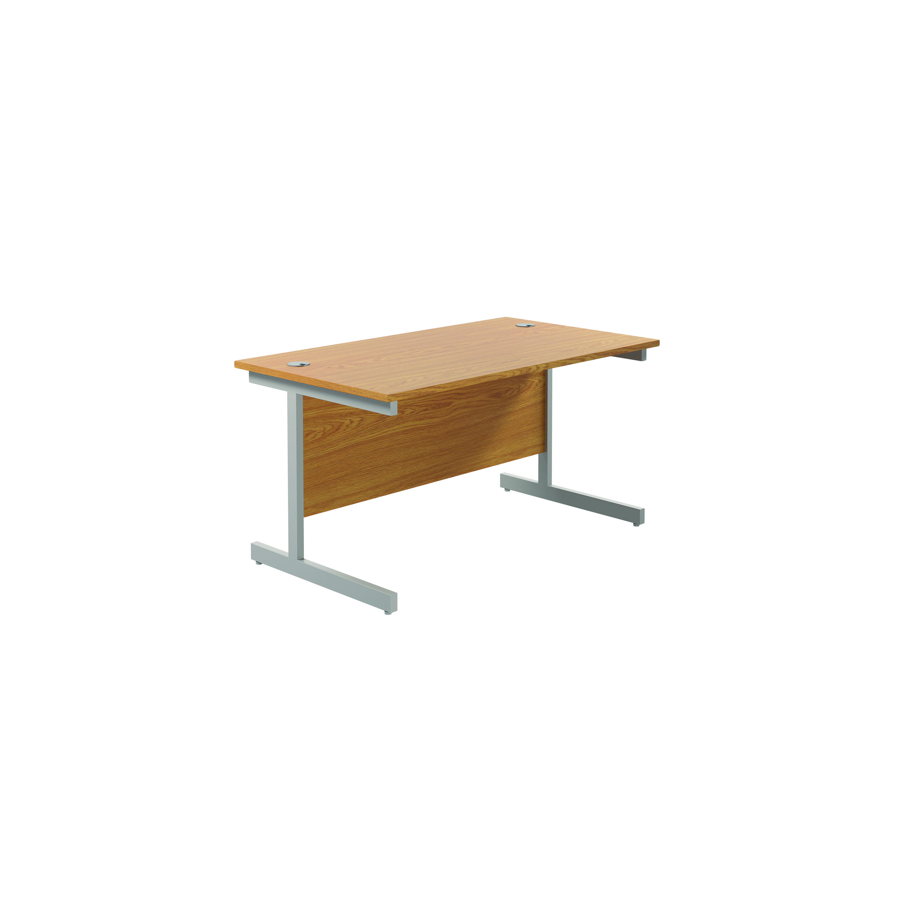 Jemini+Single+Rectangular+Desk+1200x800x730mm+Nova+Oak%2FSilver+KF801020